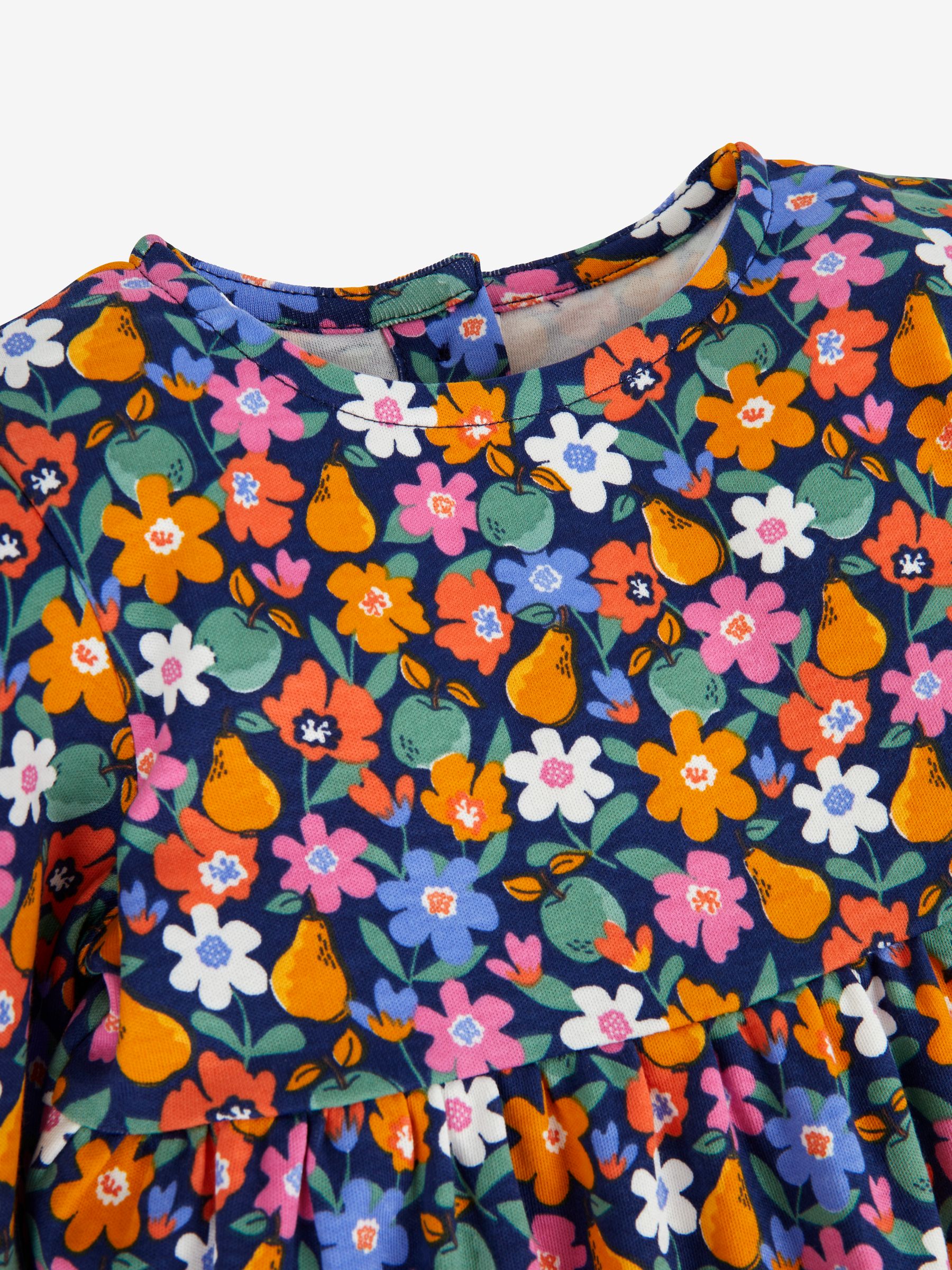 Navy Girls' Orchard Floral Fruit Tiered Dress - Image 2 of 3
