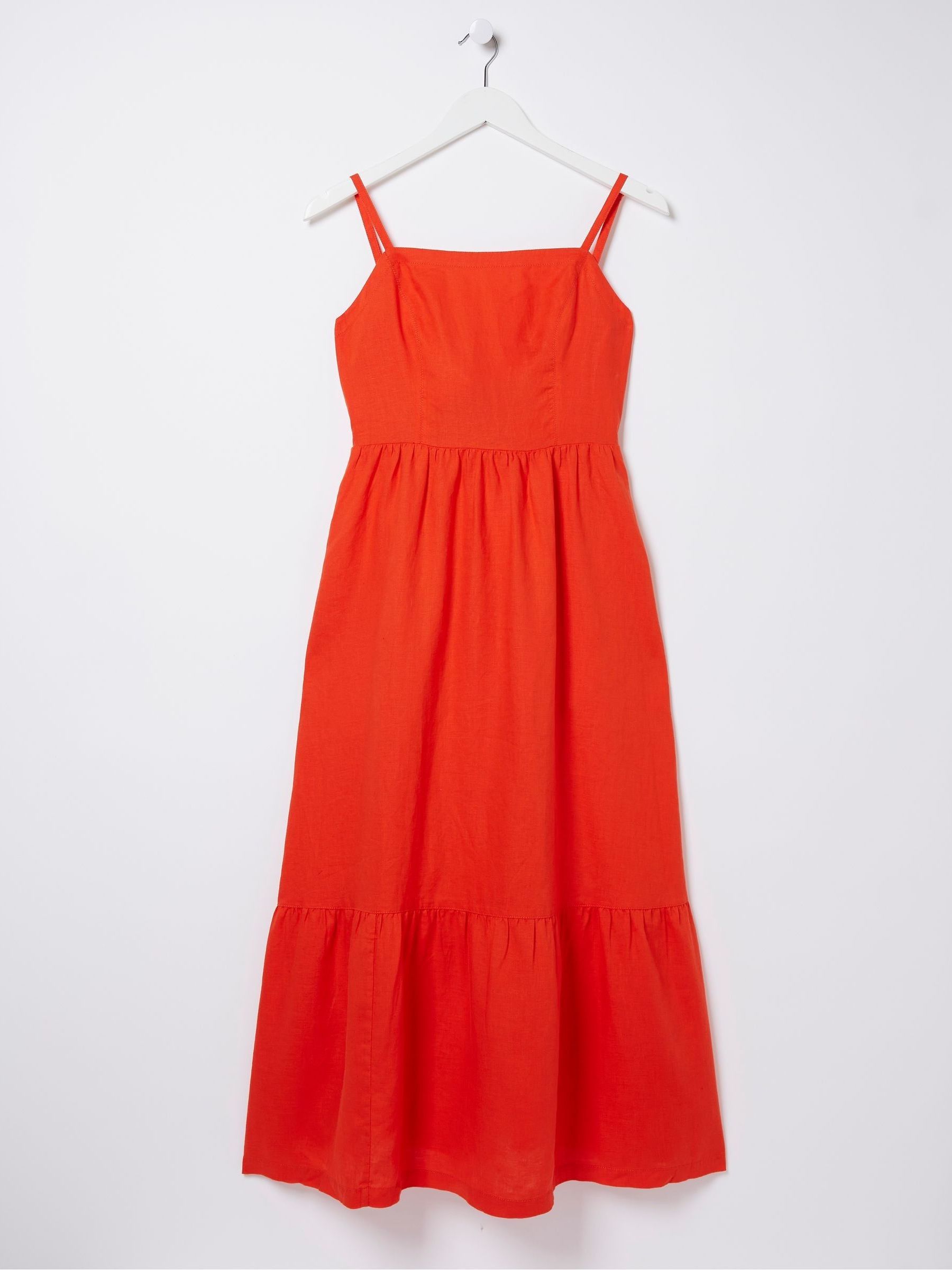 Red Julien Linen Midi Dress - Image 5 of 5