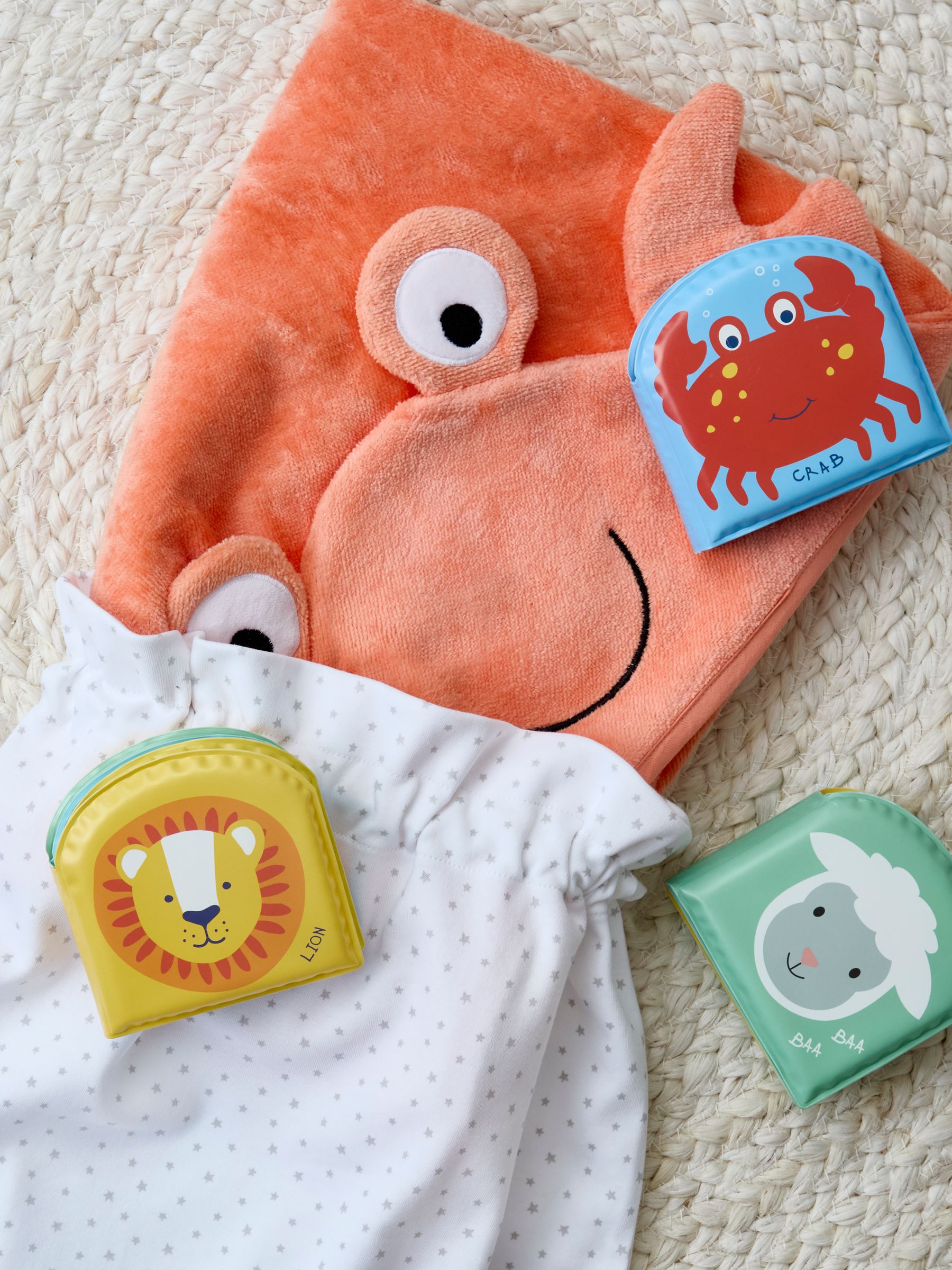 Crab Hooded Towel & Bathtime Book Gift Set - Image 1 of 4