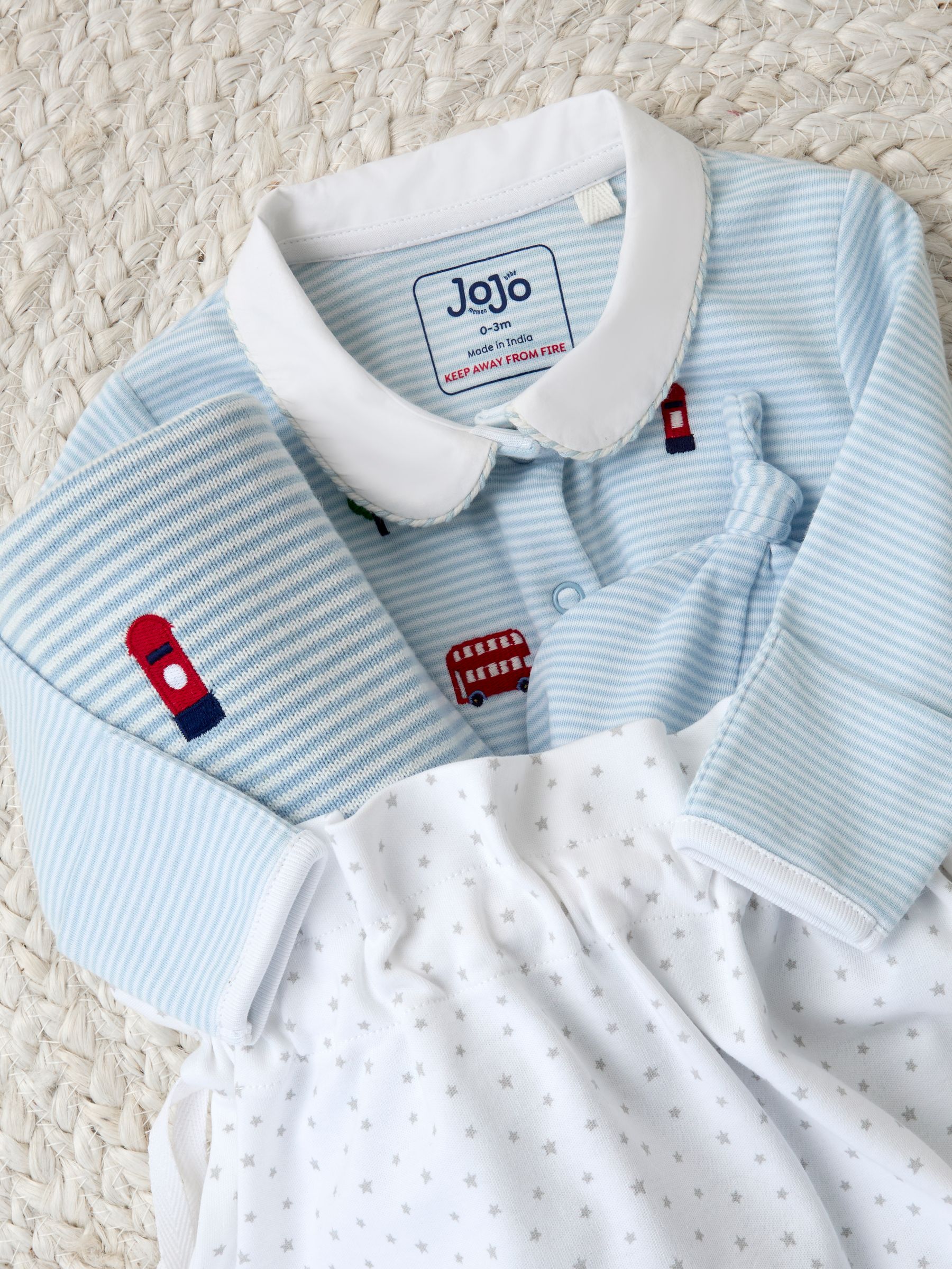 London Embroidered Sleepsuit & Shawl Baby Giftset (0-3 months) - Image 2 of 4