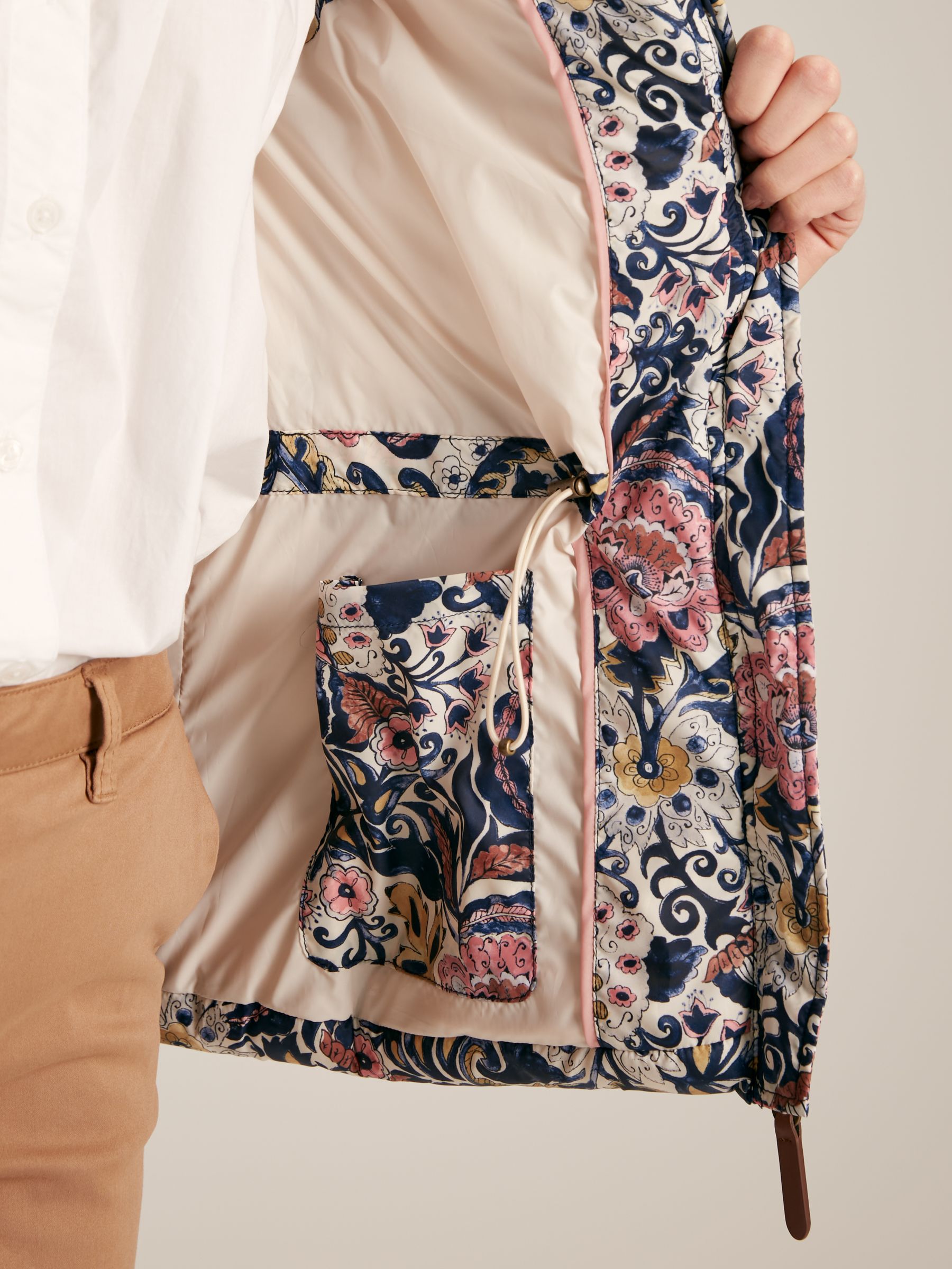 Upperton Blue Paisley Print Showerproof Padded Gilet - Image 6 of 8