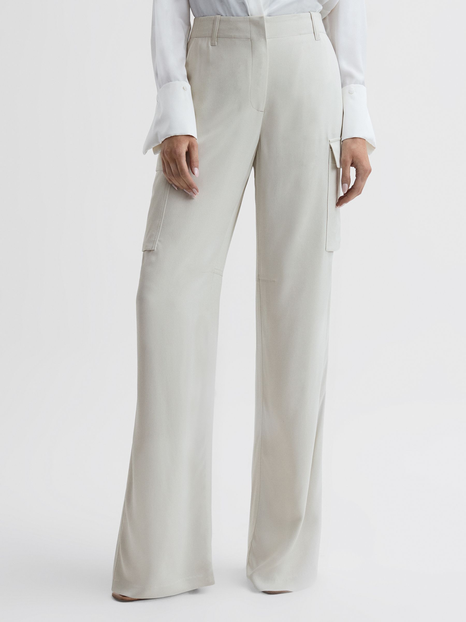 Wide Leg Combat Trousers in Neutral - Image 3 of 5
