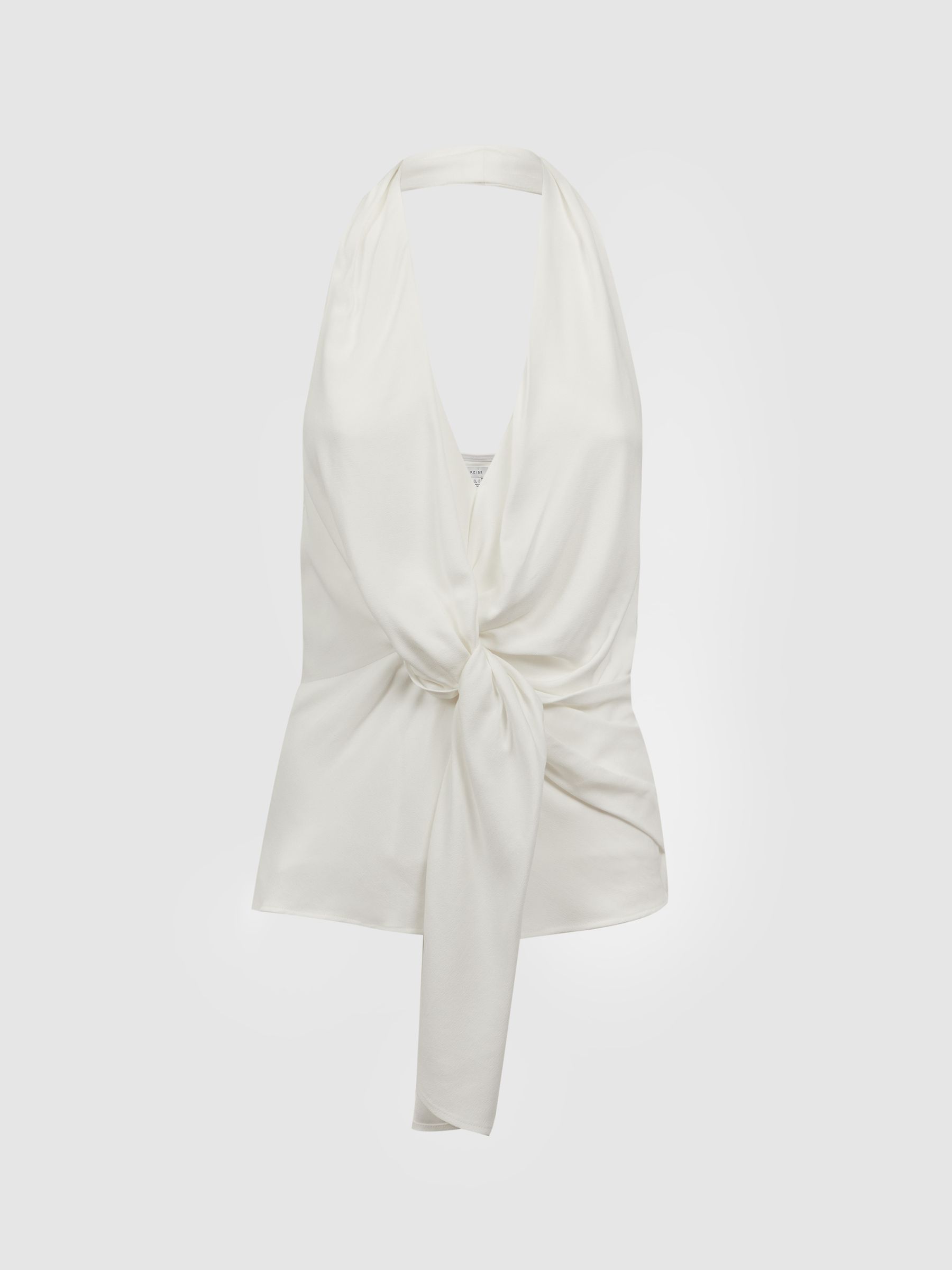 Tie Halter Neck Blouse in Ivory - Image 2 of 5
