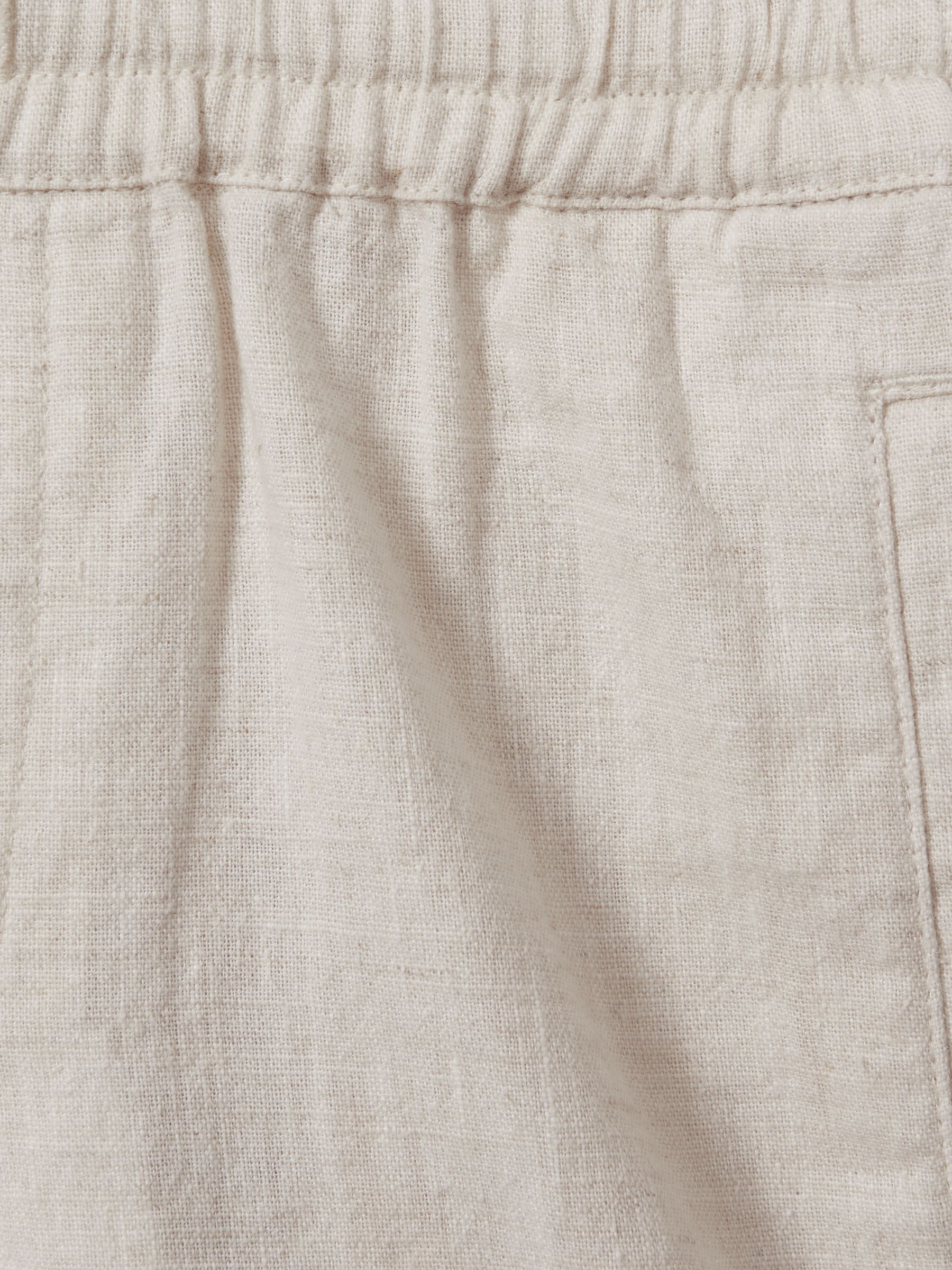 Senior Linen Drawstring Shorts in Stone - Image 4 of 4