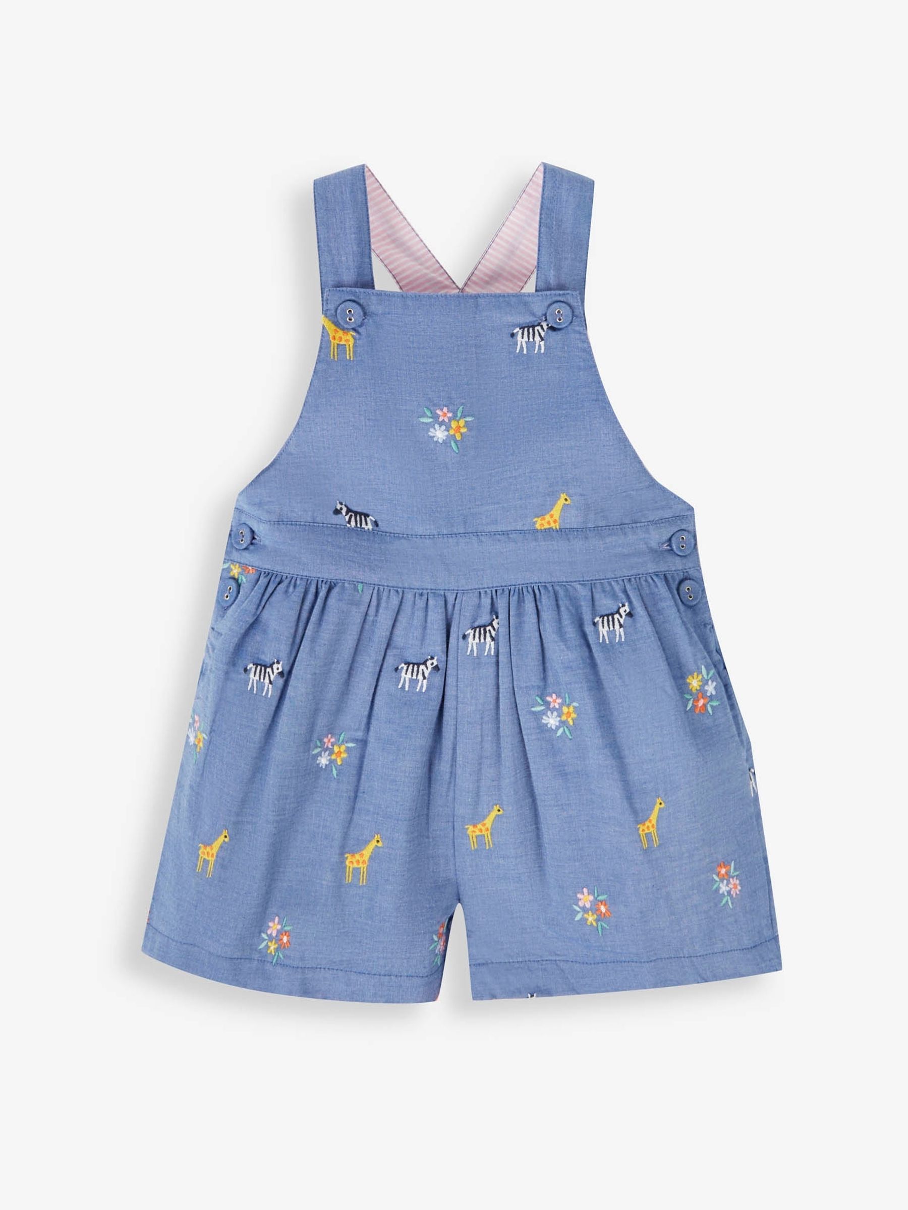 Chambray Safari Embroidered Culotte Dungarees - Image 3 of 5
