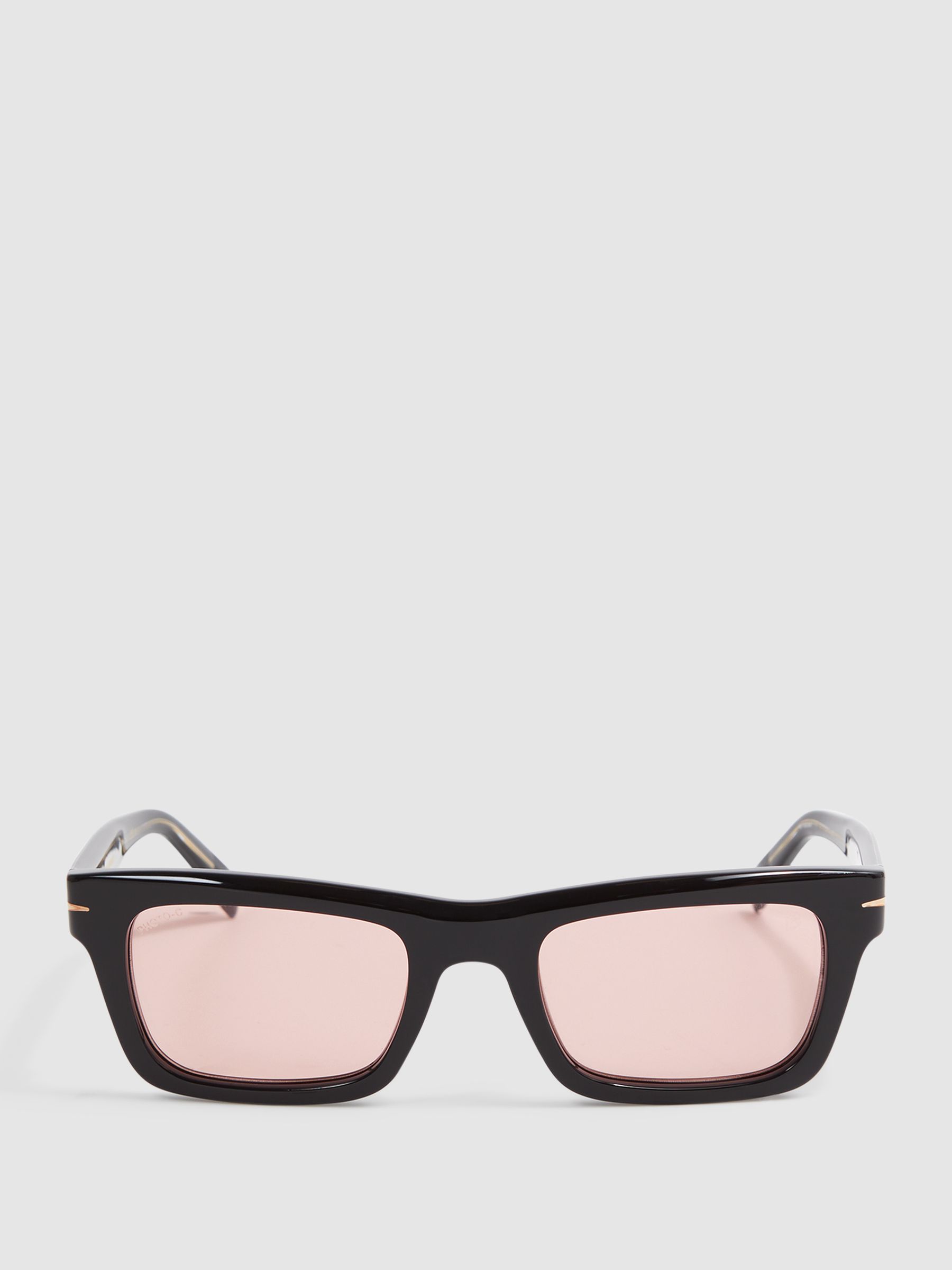 Eyewear by David Beckham Rectangular Sunglasses in Black - Image 1 of 4 Eyewear by David Beckham Rectangular Sunglasses in Black - Image 1 of 4