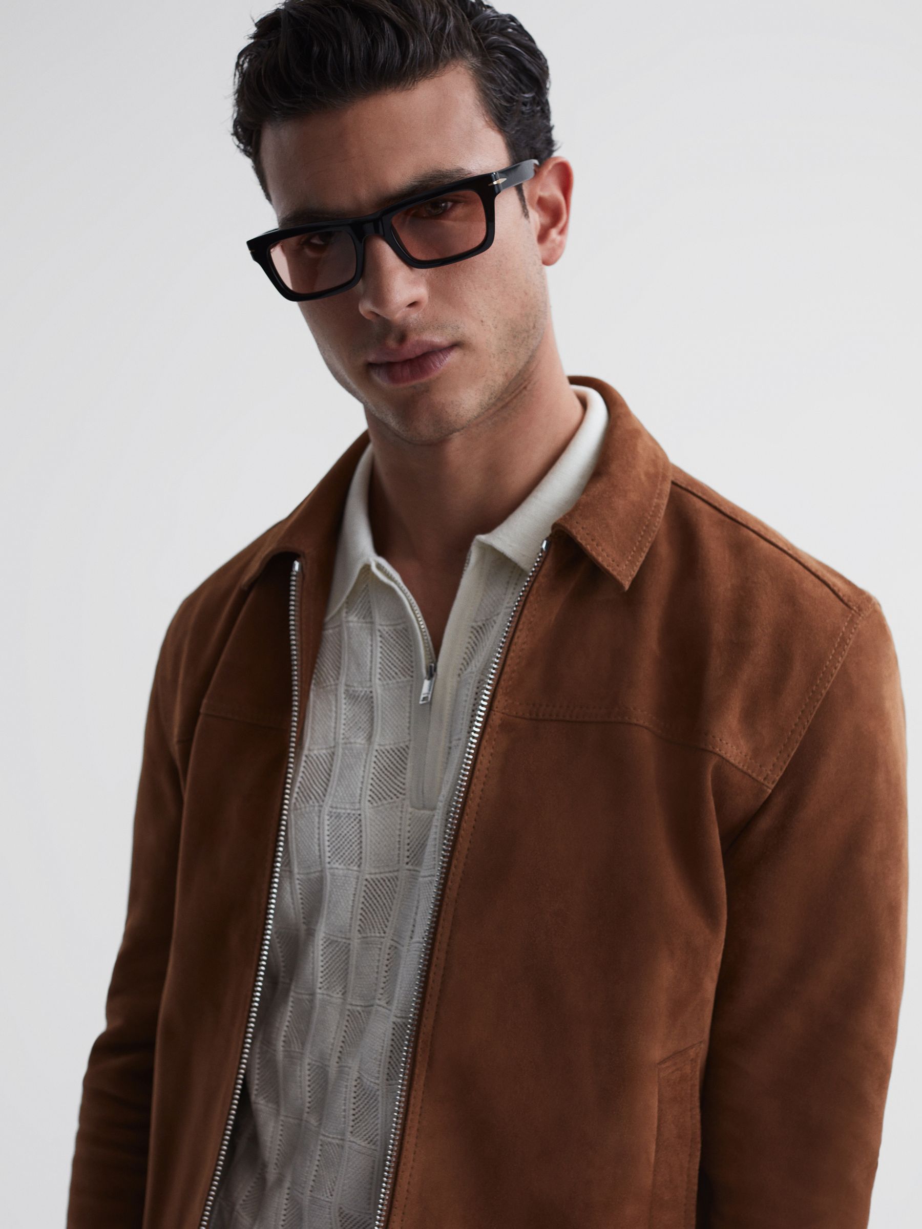 Eyewear by David Beckham Rectangular Sunglasses in Black - Image 3 of 4