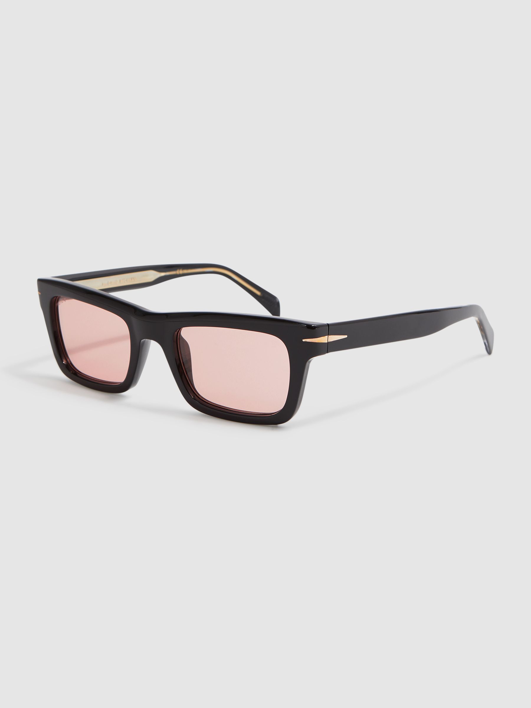 Eyewear by David Beckham Rectangular Sunglasses in Black - Image 4 of 4