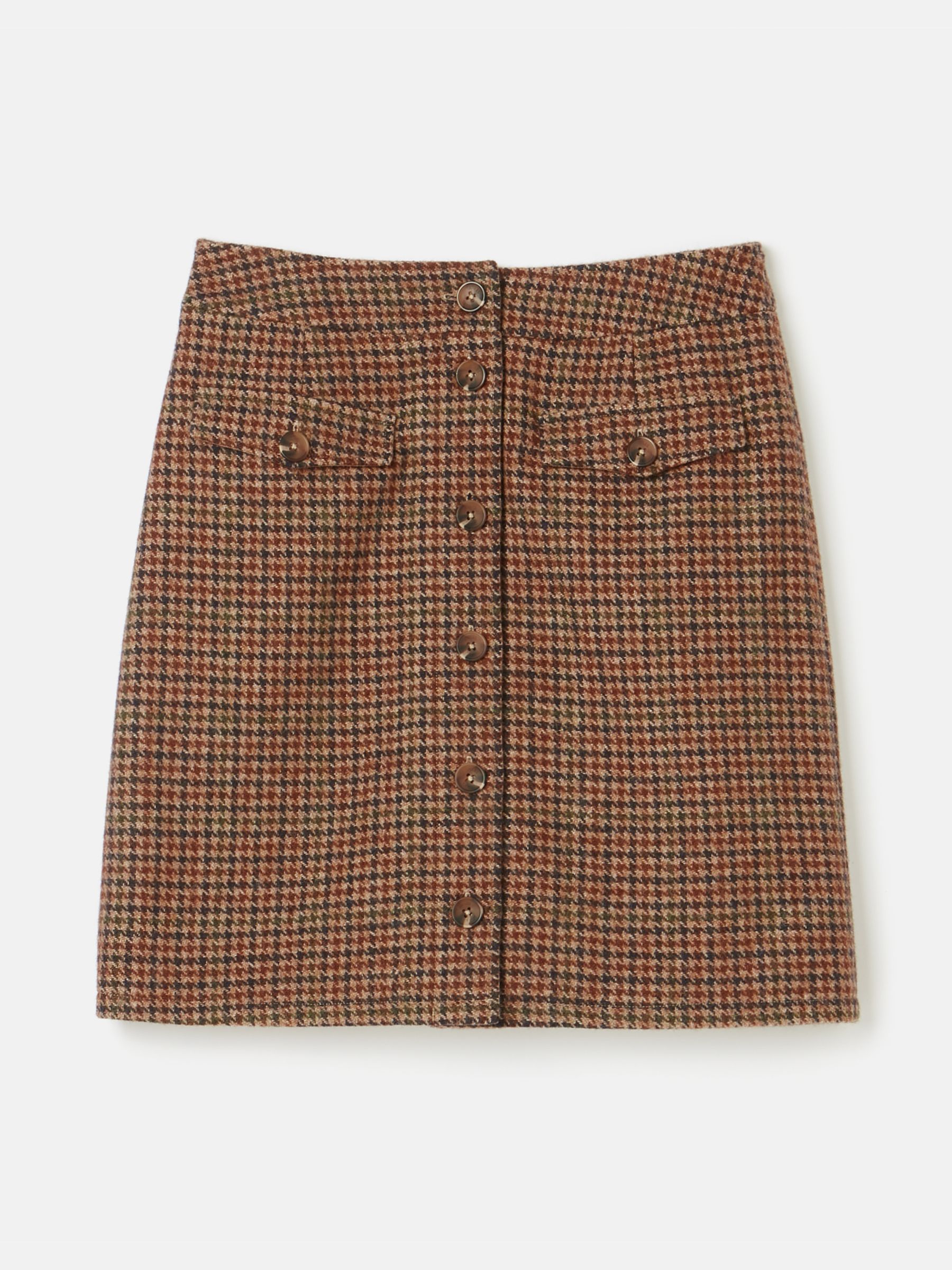 Avery Brown Check Knee Length Tweed Skirt - Image 8 of 8