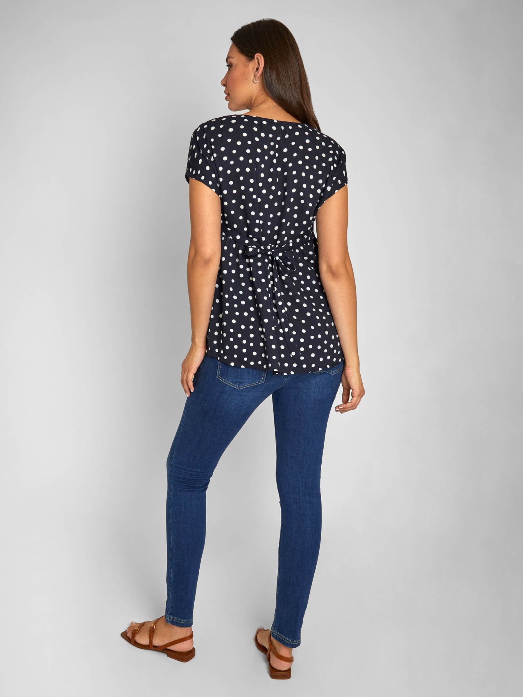 Navy Spot Maternity Blouse - Image 2 of 7