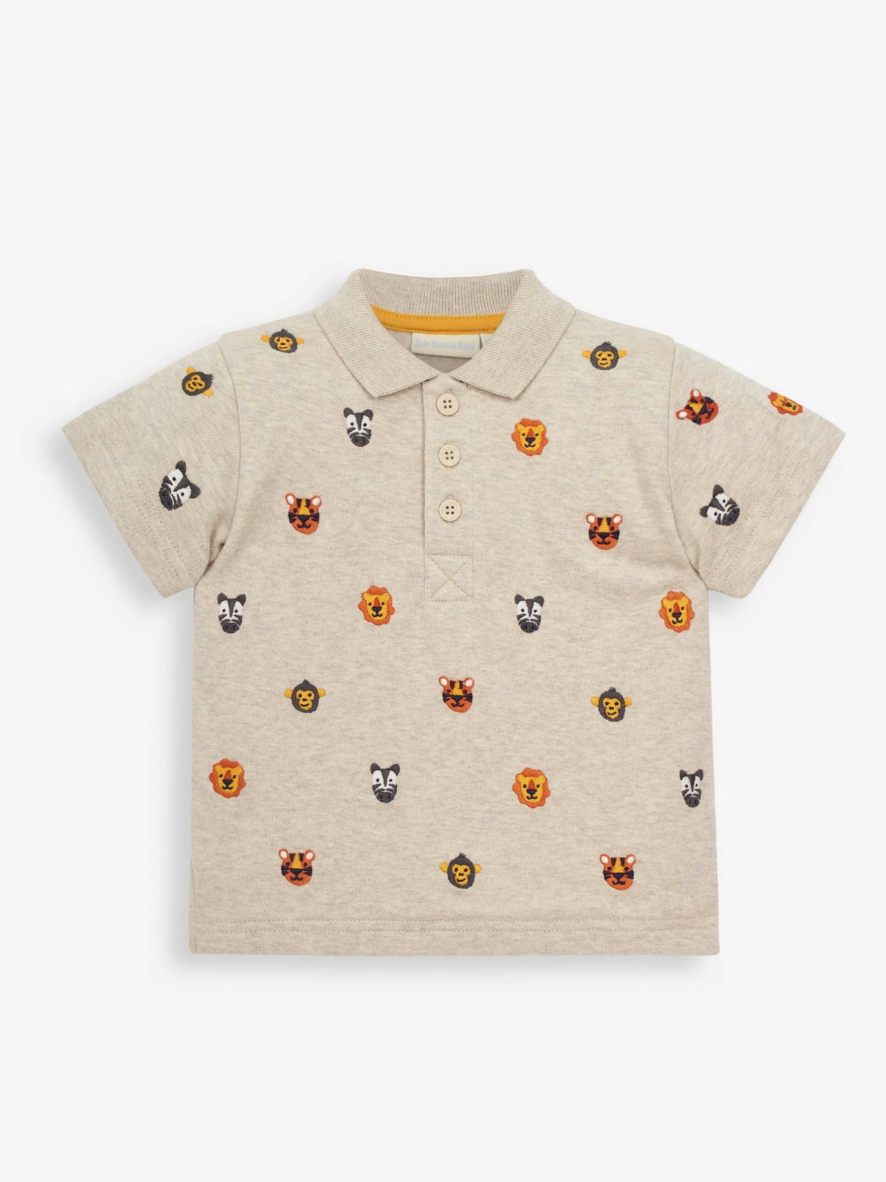 Natural Boys' Safari Heads Embroidered Polo Shirt - Image 1 of 4
