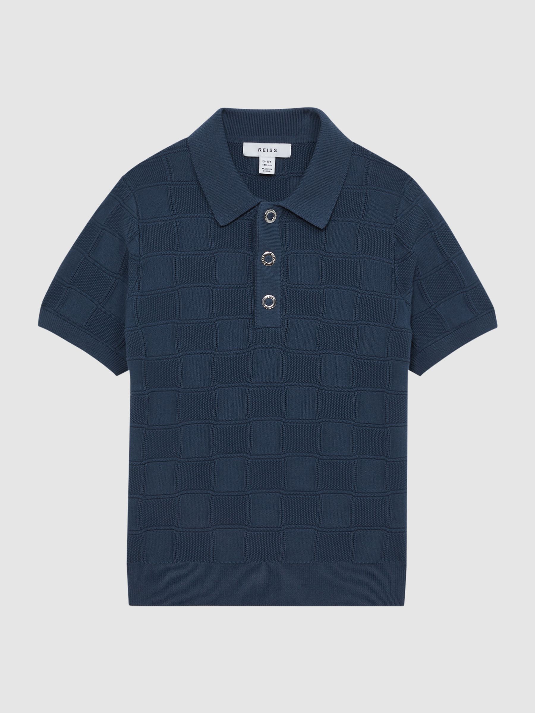 Cotton Press-Stud Polo T-Shirt in Blue - Image 2 of 6 Cotton Press-Stud Polo T-Shirt in Blue - Image 2 of 6