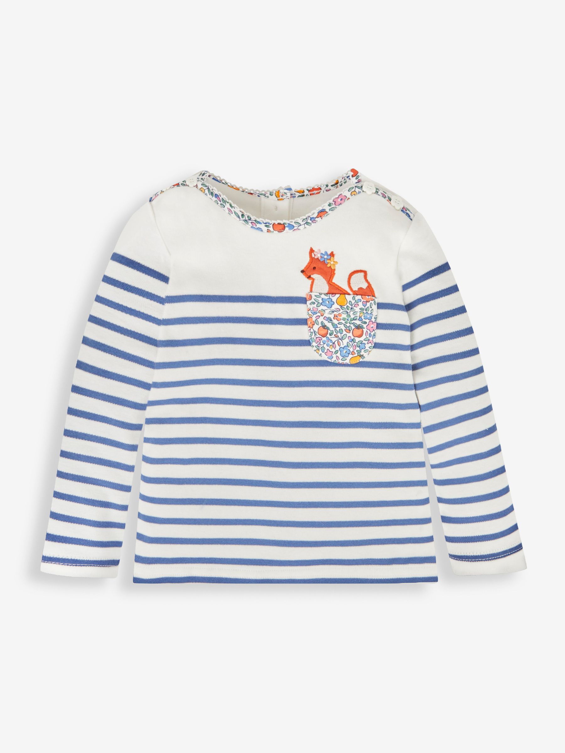 Cream Girls' Fox Pocket Breton Top - Image 1 of 3