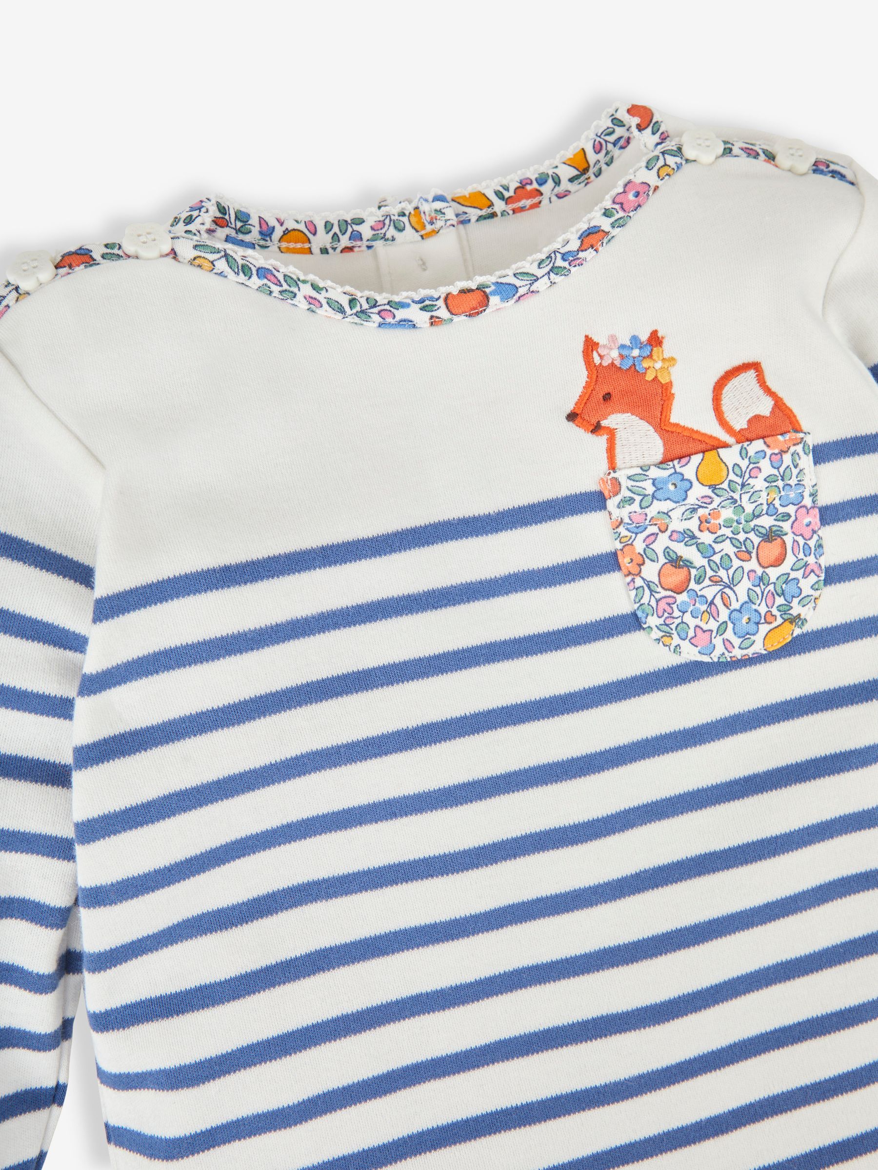 Cream Girls' Fox Pocket Breton Top - Image 2 of 3