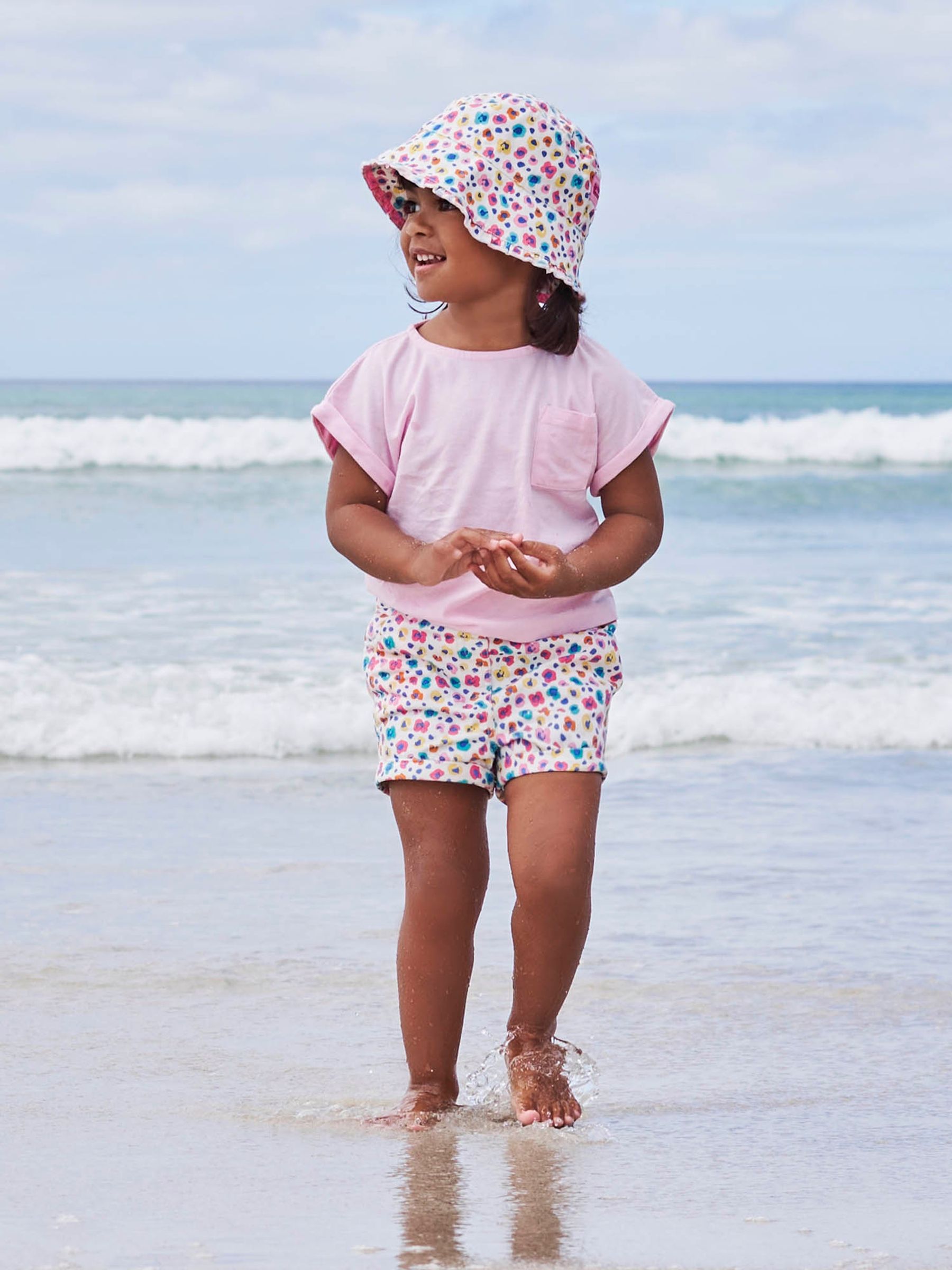 Cream Animal Print Twill Sun Hat - Image 1 of 5