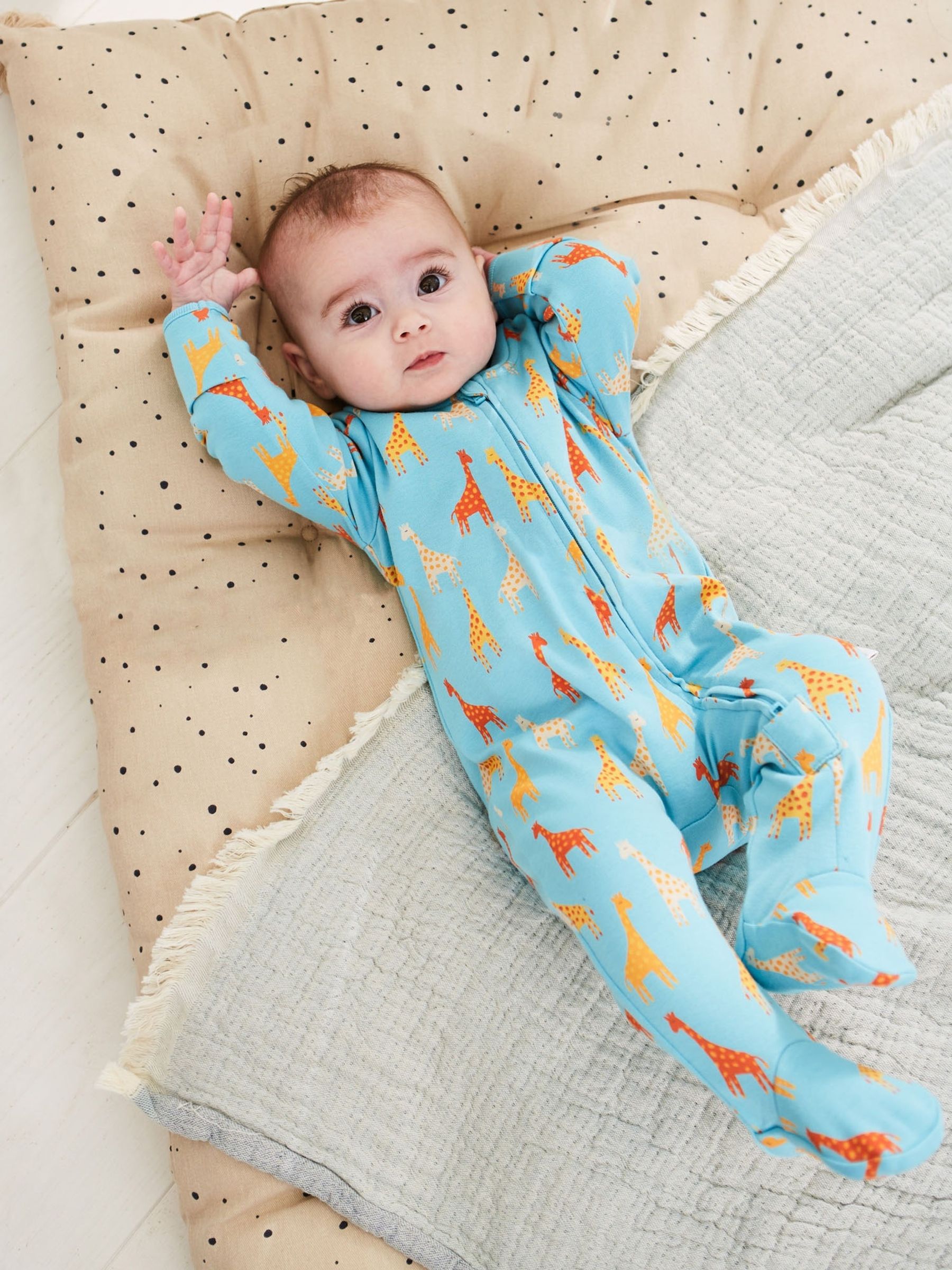 Turquoise 2-Pack Giraffe Sleepsuits - Image 6 of 7