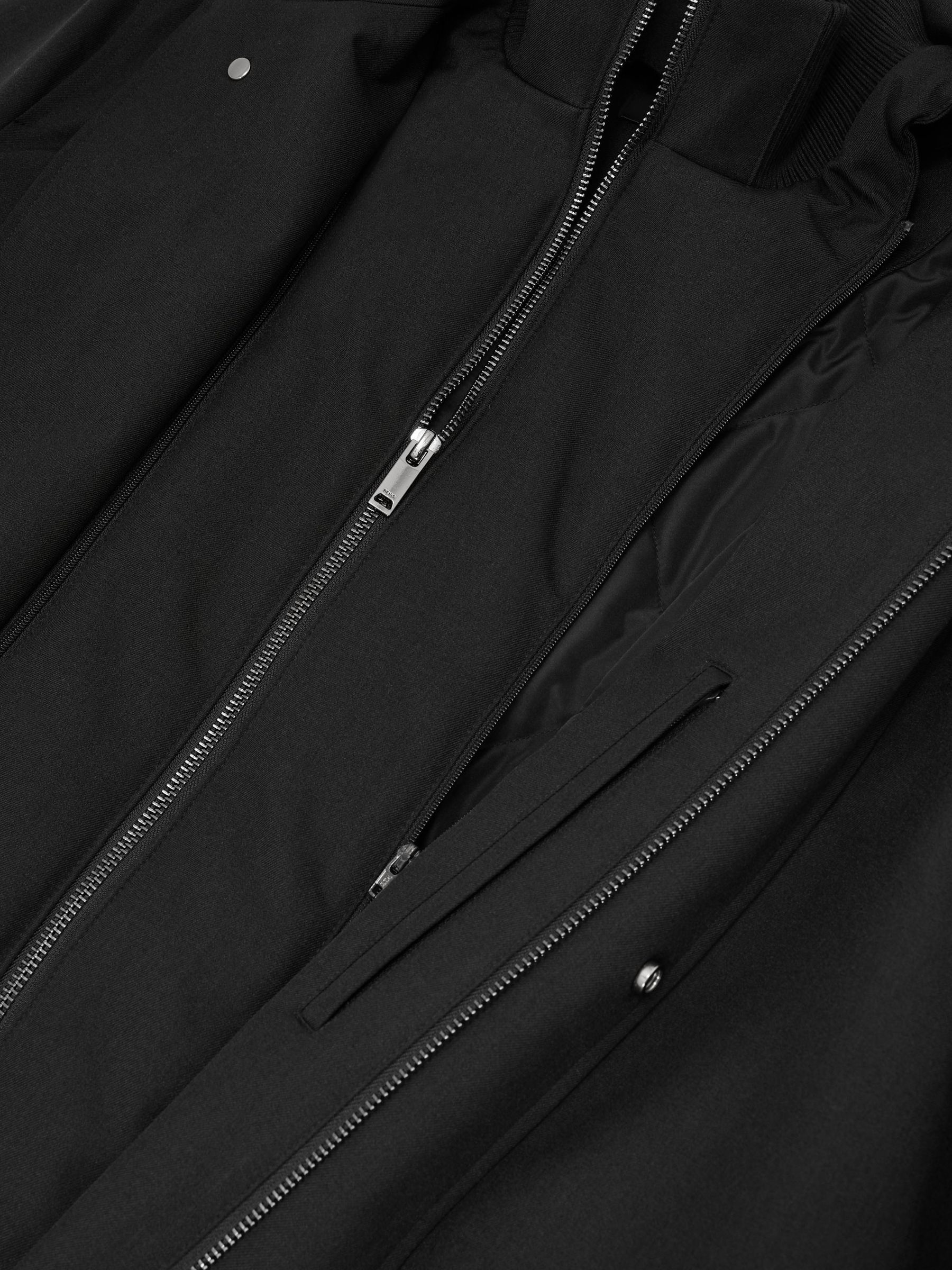Hybrid Gilet-Insert Funnel-Neck Overcoat in Black - Image 8 of 8