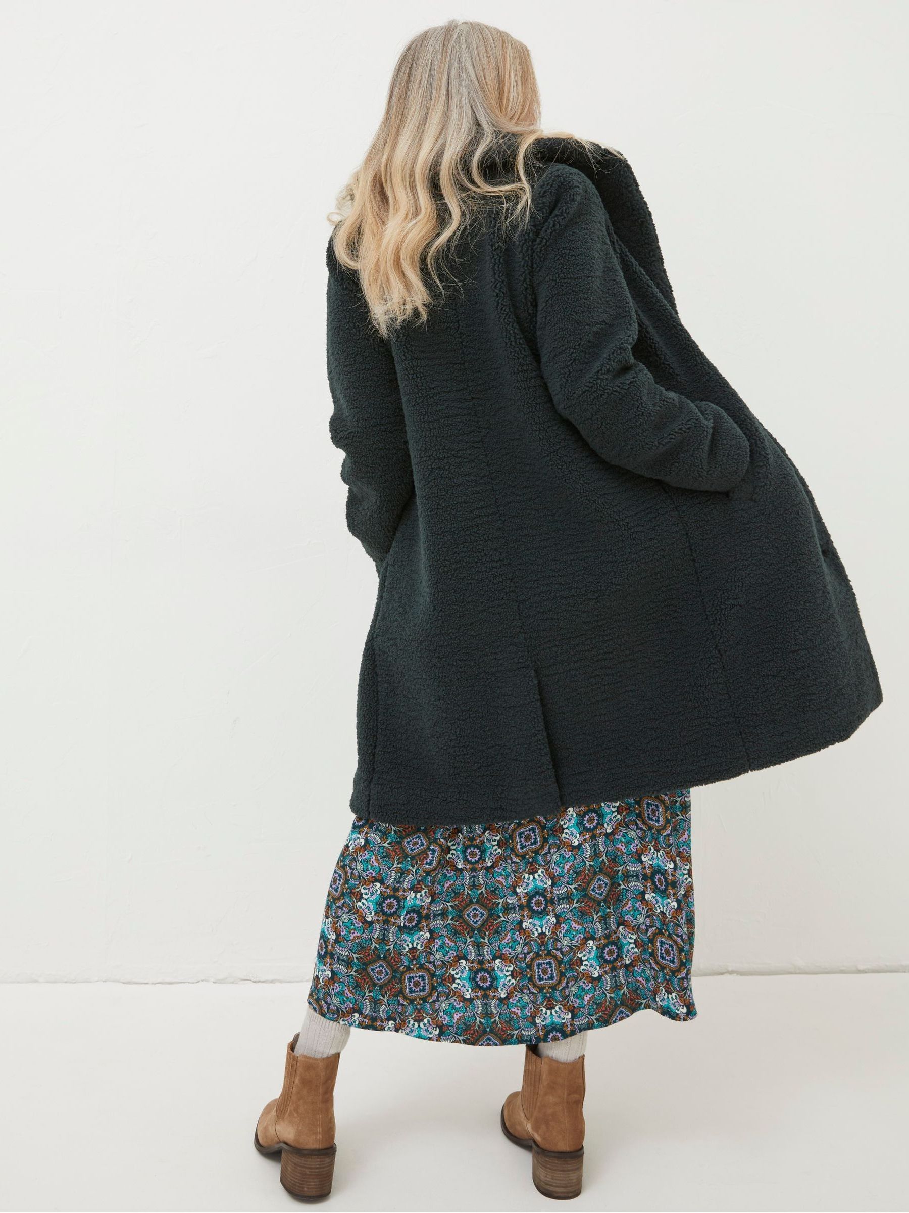 Green Mylah Teddy Longline Coat - Image 2 of 4