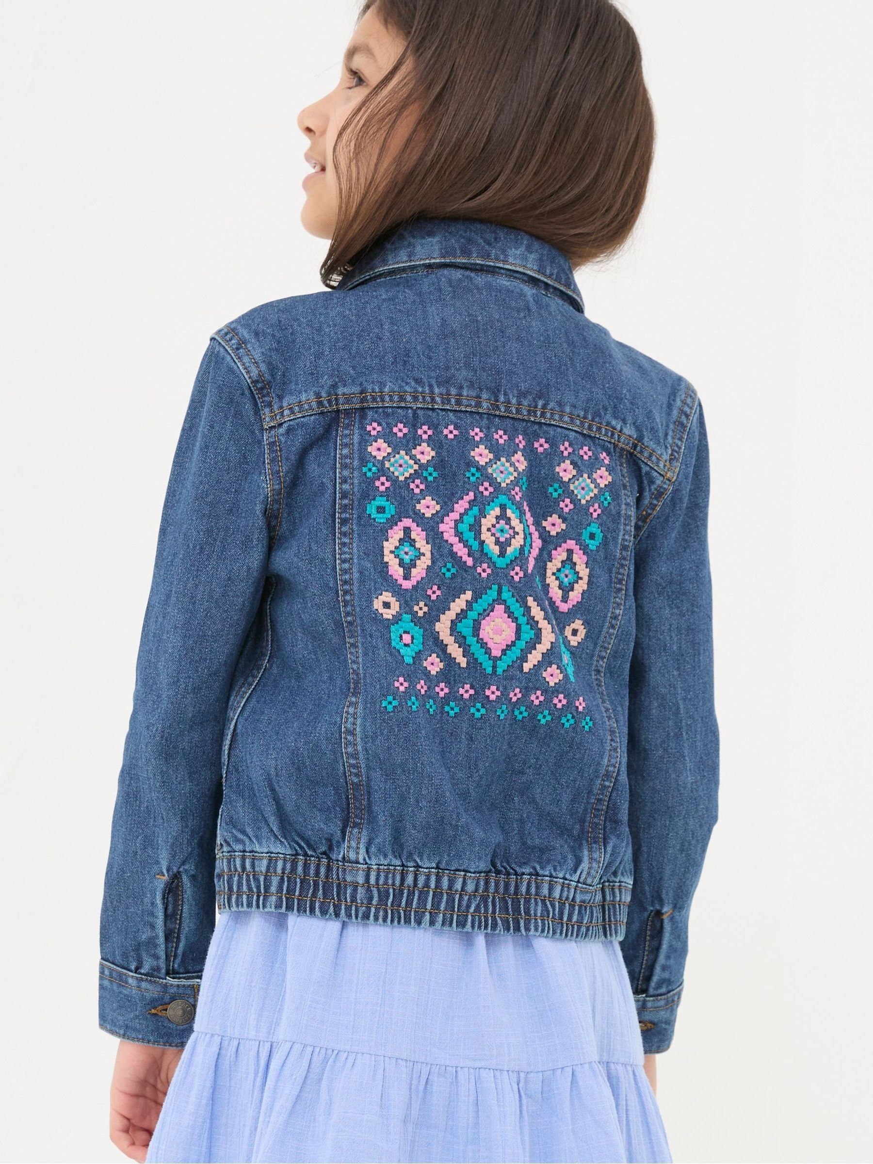 Blue Embroidered Denim Jacket - Image 2 of 7