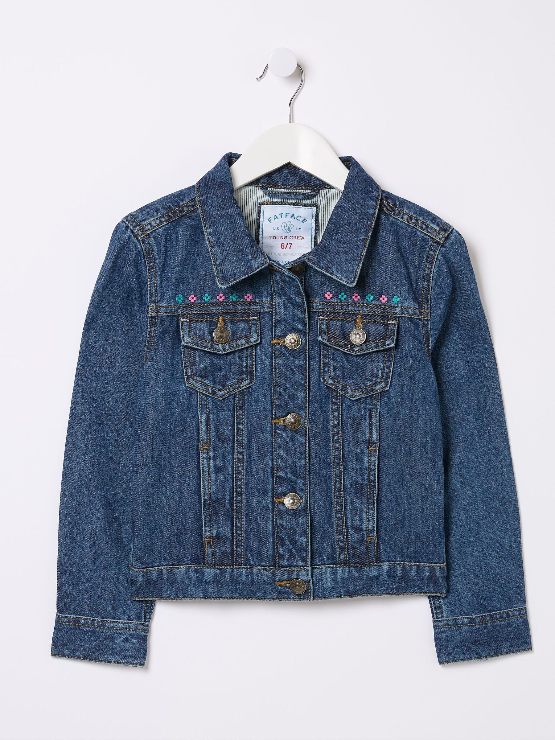 Blue Embroidered Denim Jacket - Image 6 of 7