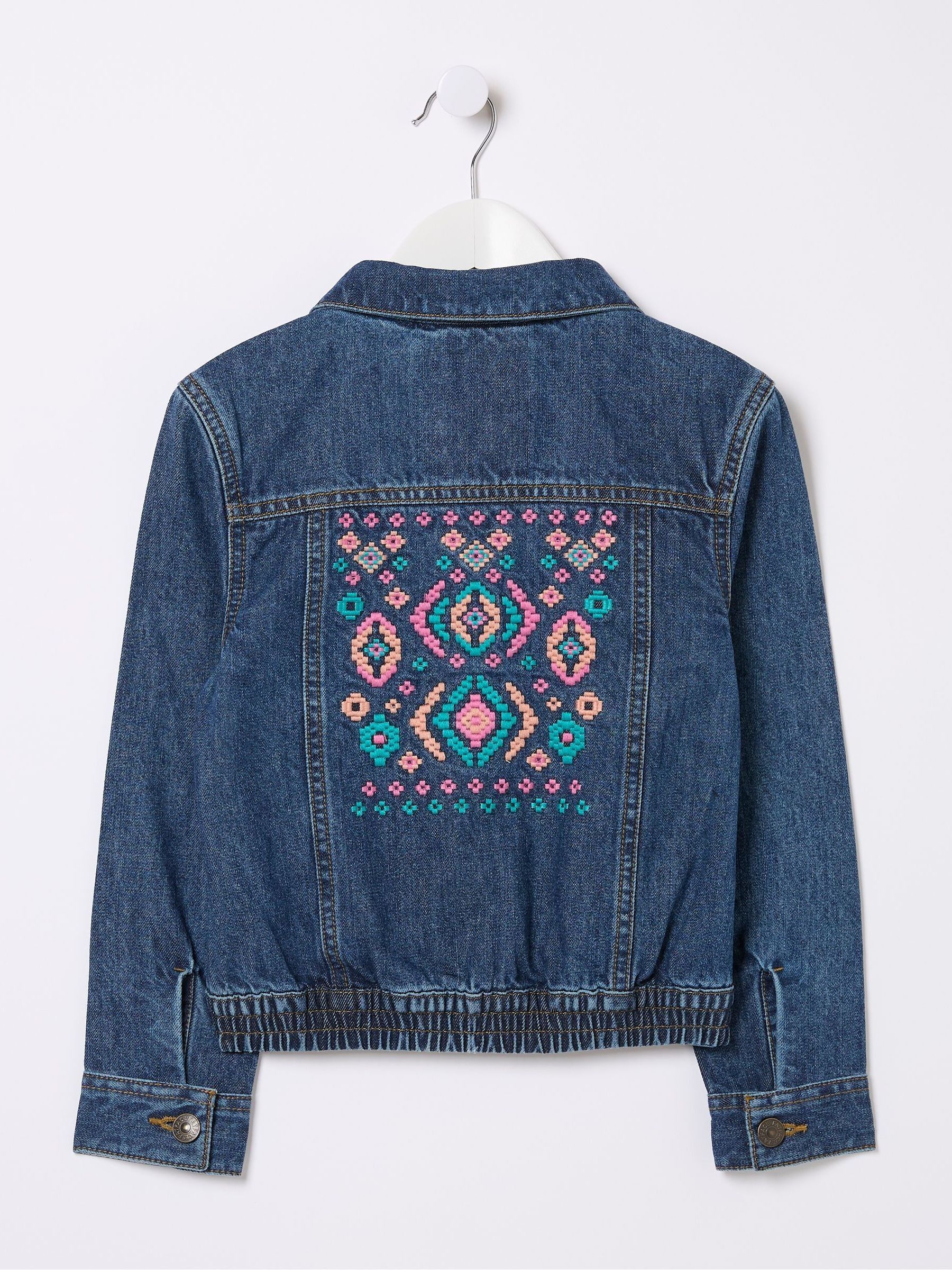 Blue Embroidered Denim Jacket - Image 7 of 7