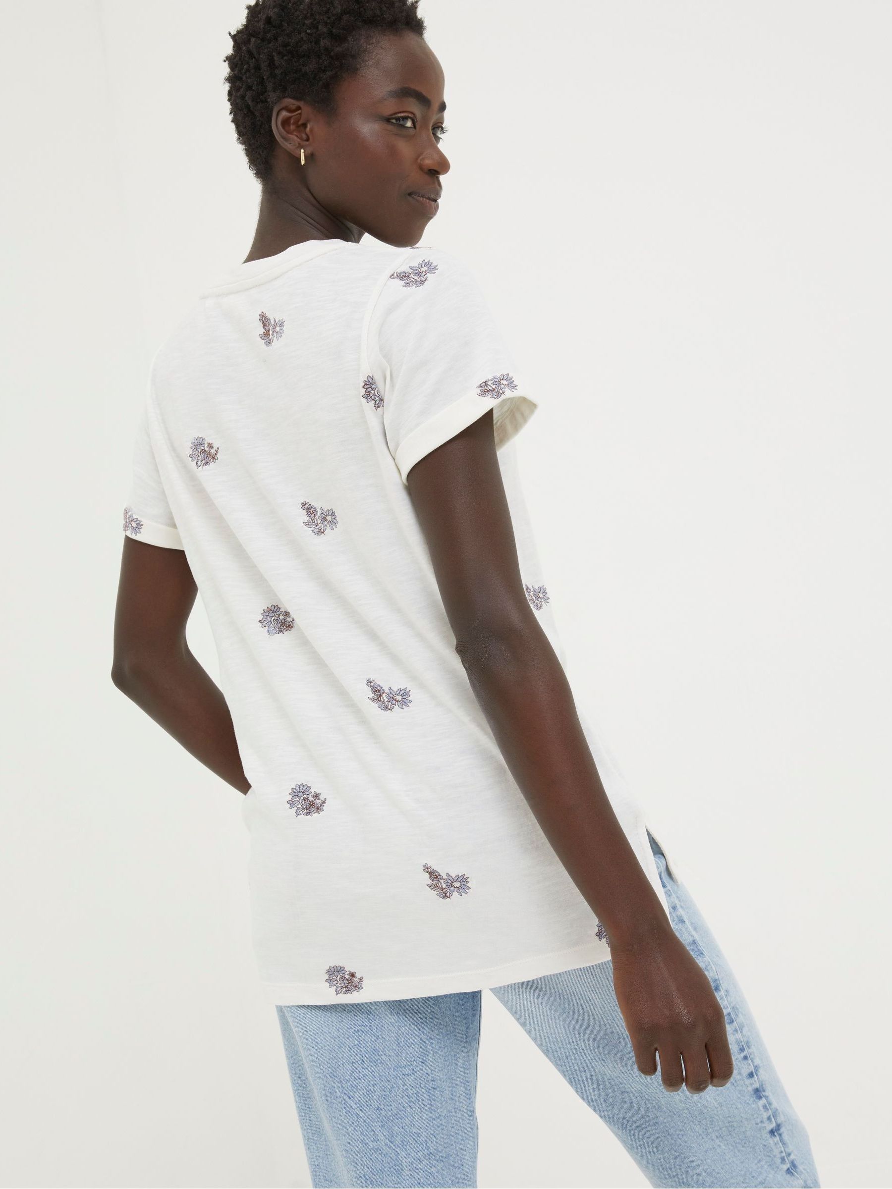 Natural Floral Embroidered T-Shirt - Image 2 of 4