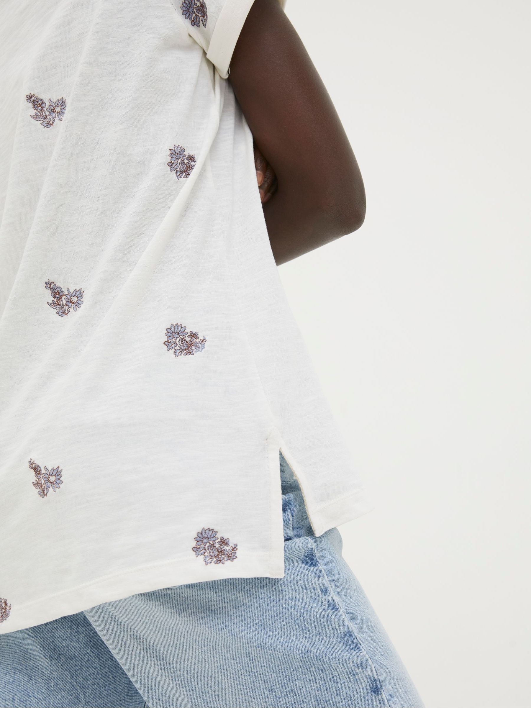 Natural Floral Embroidered T-Shirt - Image 3 of 4
