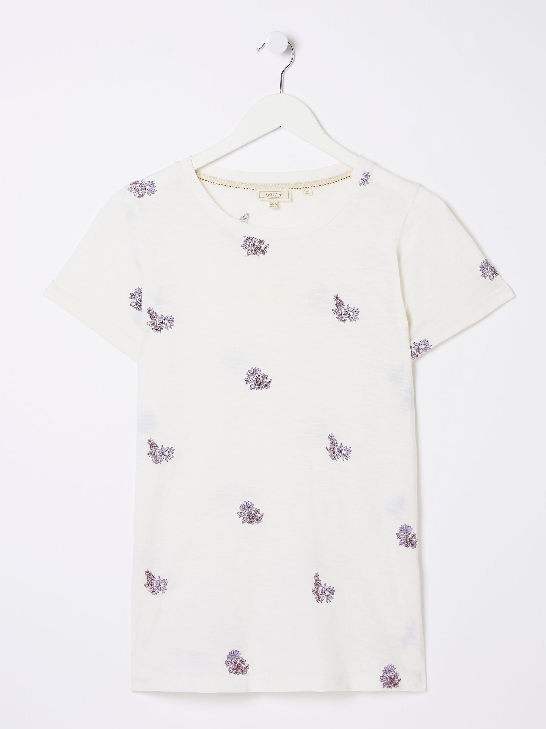 Natural Floral Embroidered T-Shirt - Image 4 of 4