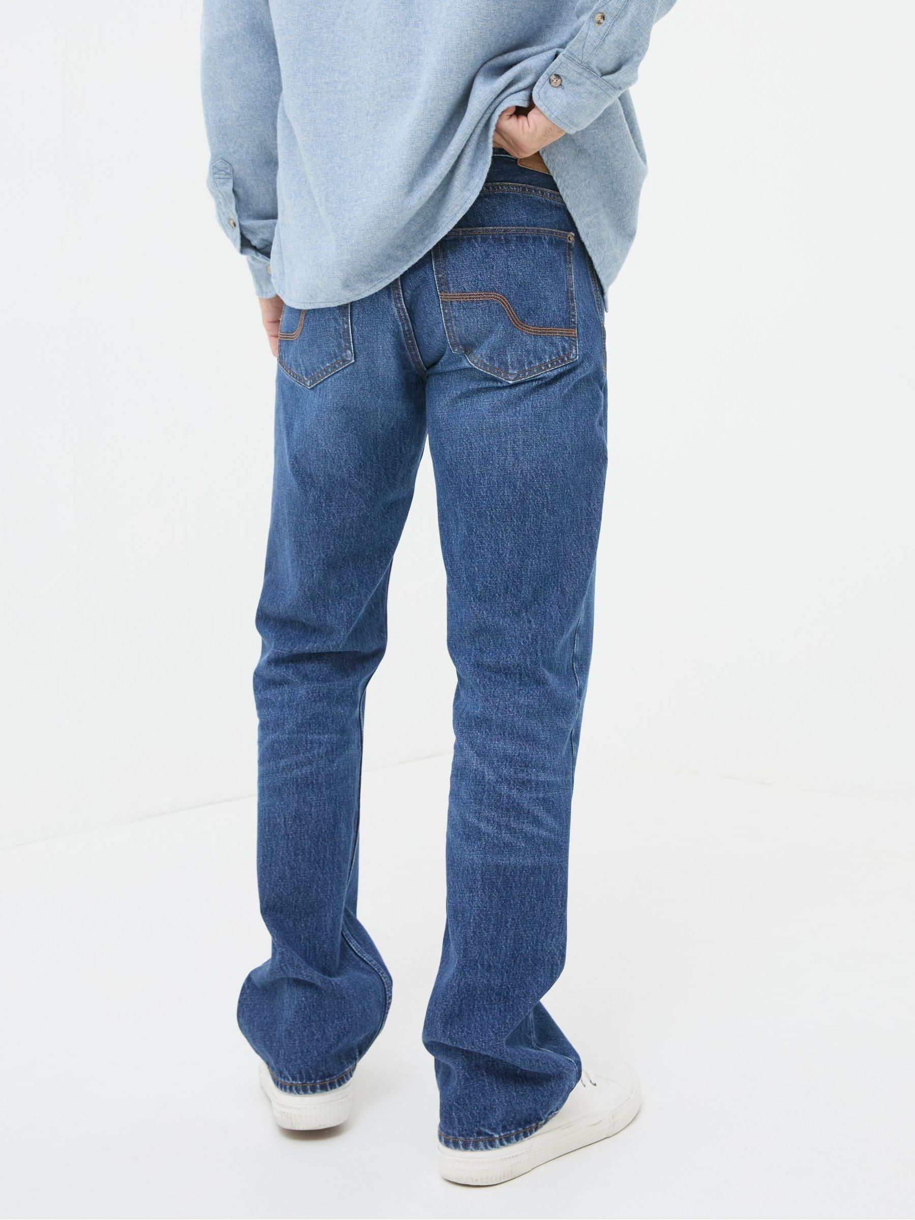 Stone Wash Blue Bootcut Jeans - Image 2 of 6