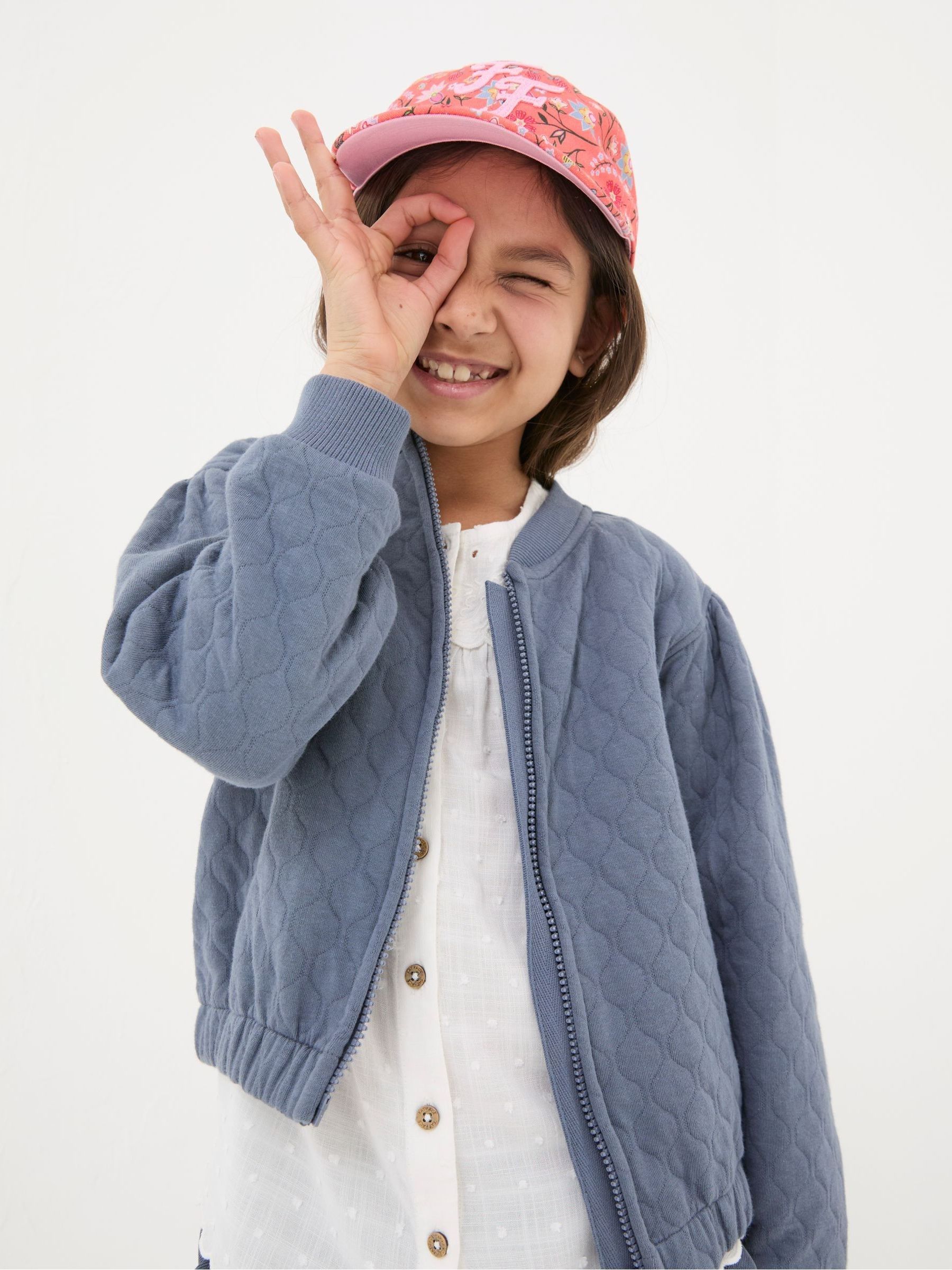 Blue Quilted Bomber Jacket FatFace