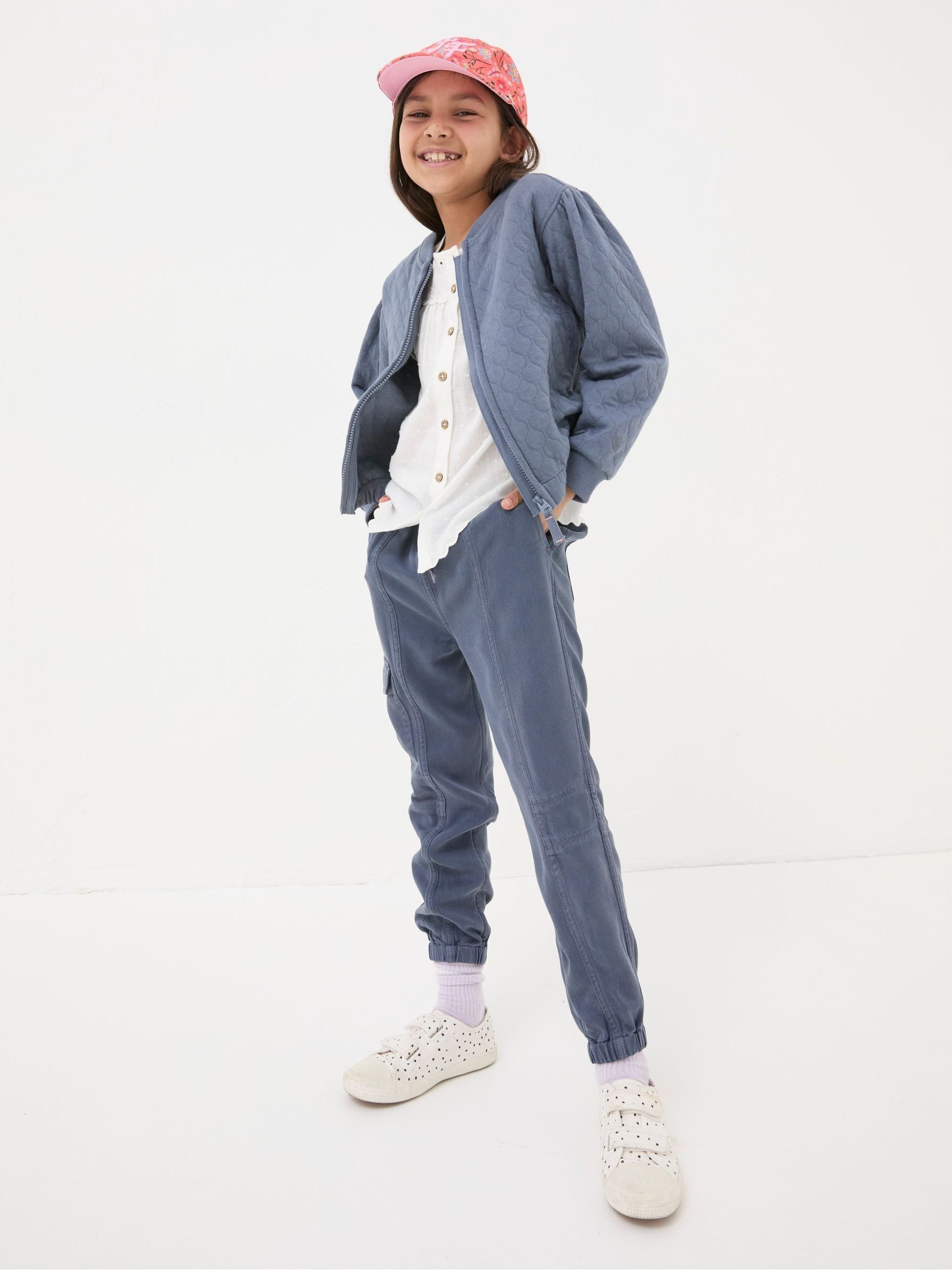 Blue Quilted Bomber Jacket - Image 3 of 7