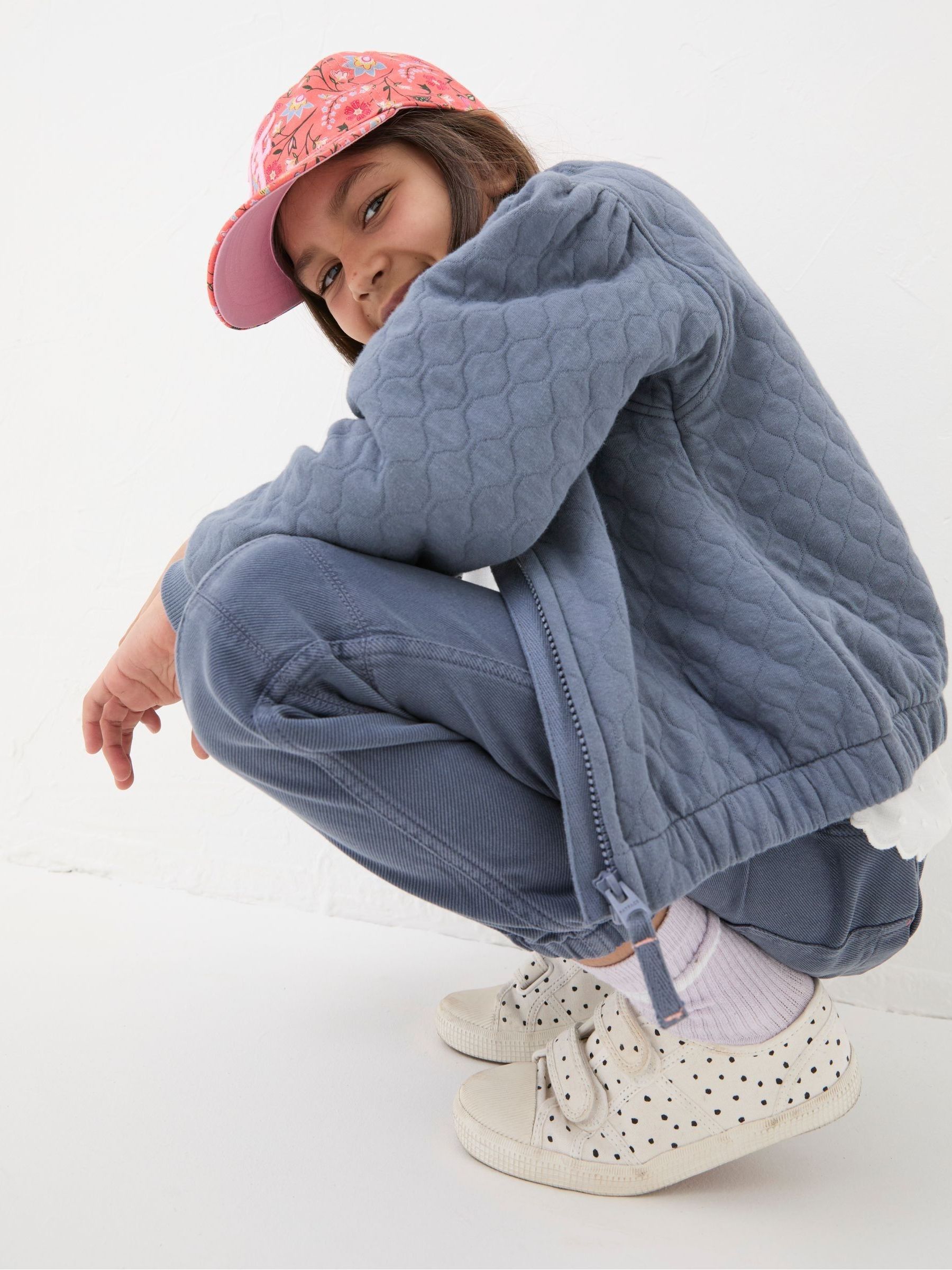 Blue Quilted Bomber Jacket - Image 5 of 7