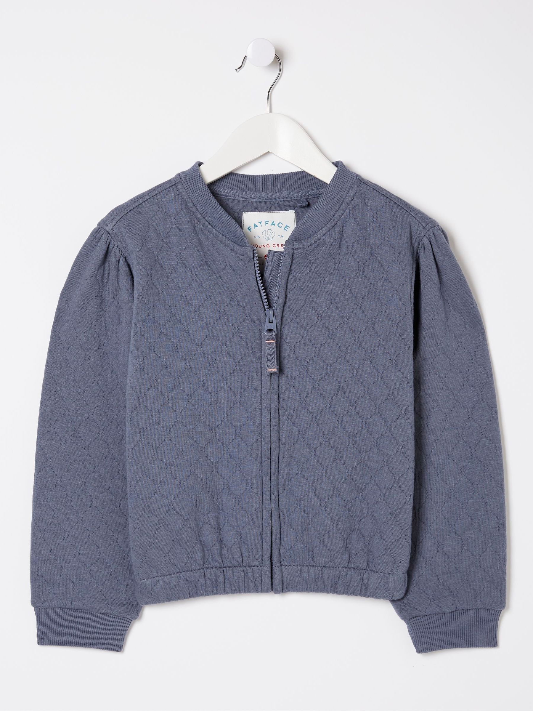 Blue Quilted Bomber Jacket - Image 7 of 7
