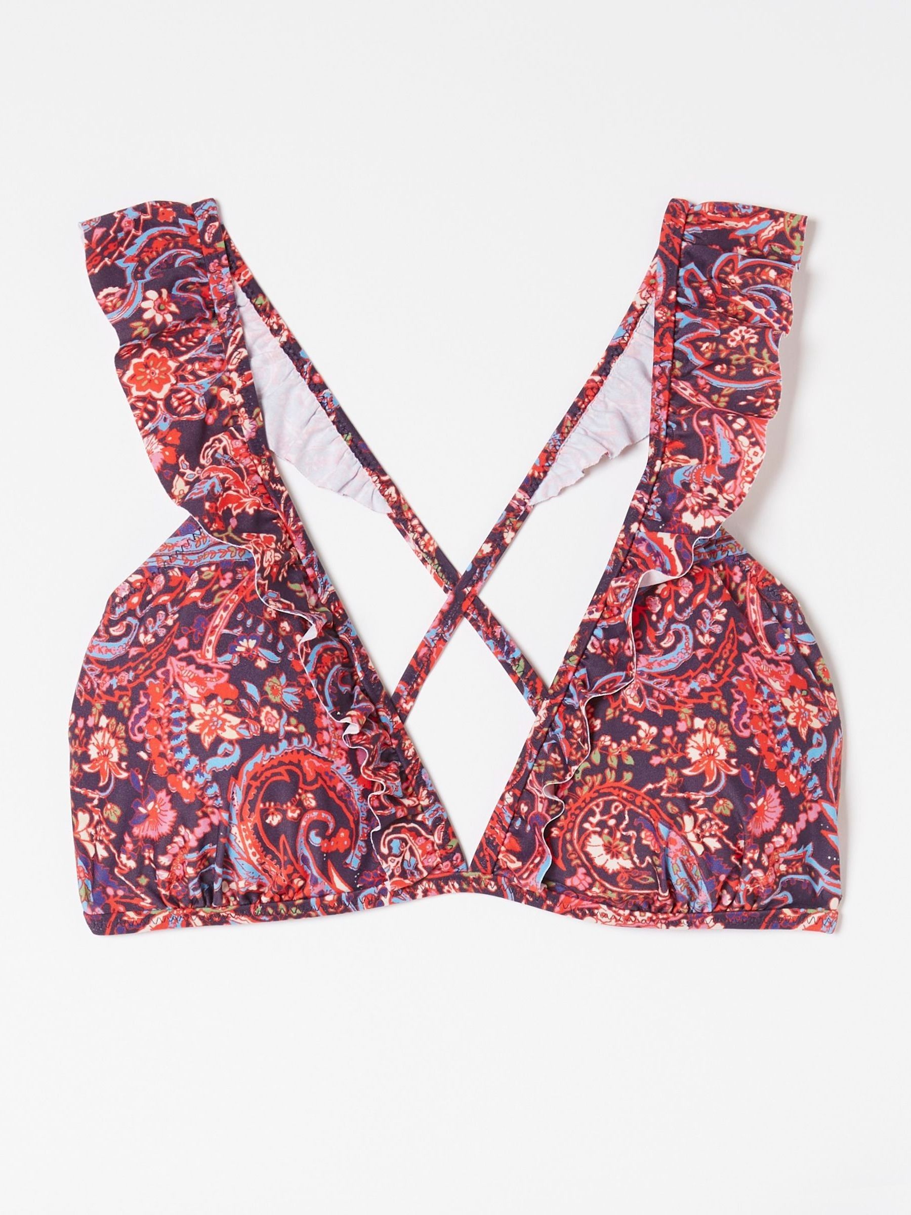 Fia Purple Frill Bright Paisley Bikini Top - Image 6 of 6