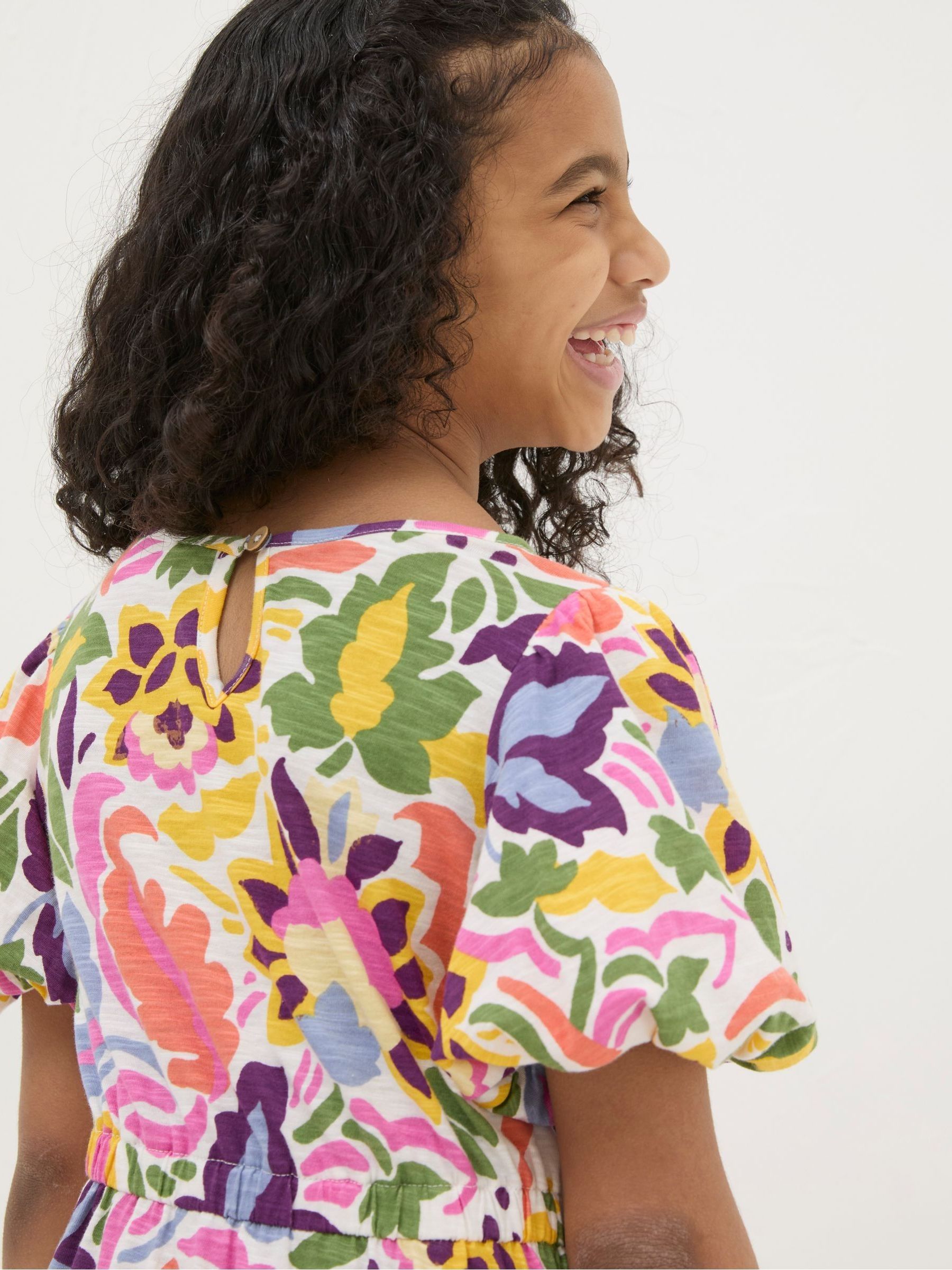 Pink Art Floral Jersey Printed Dress - Image 3 of 5
