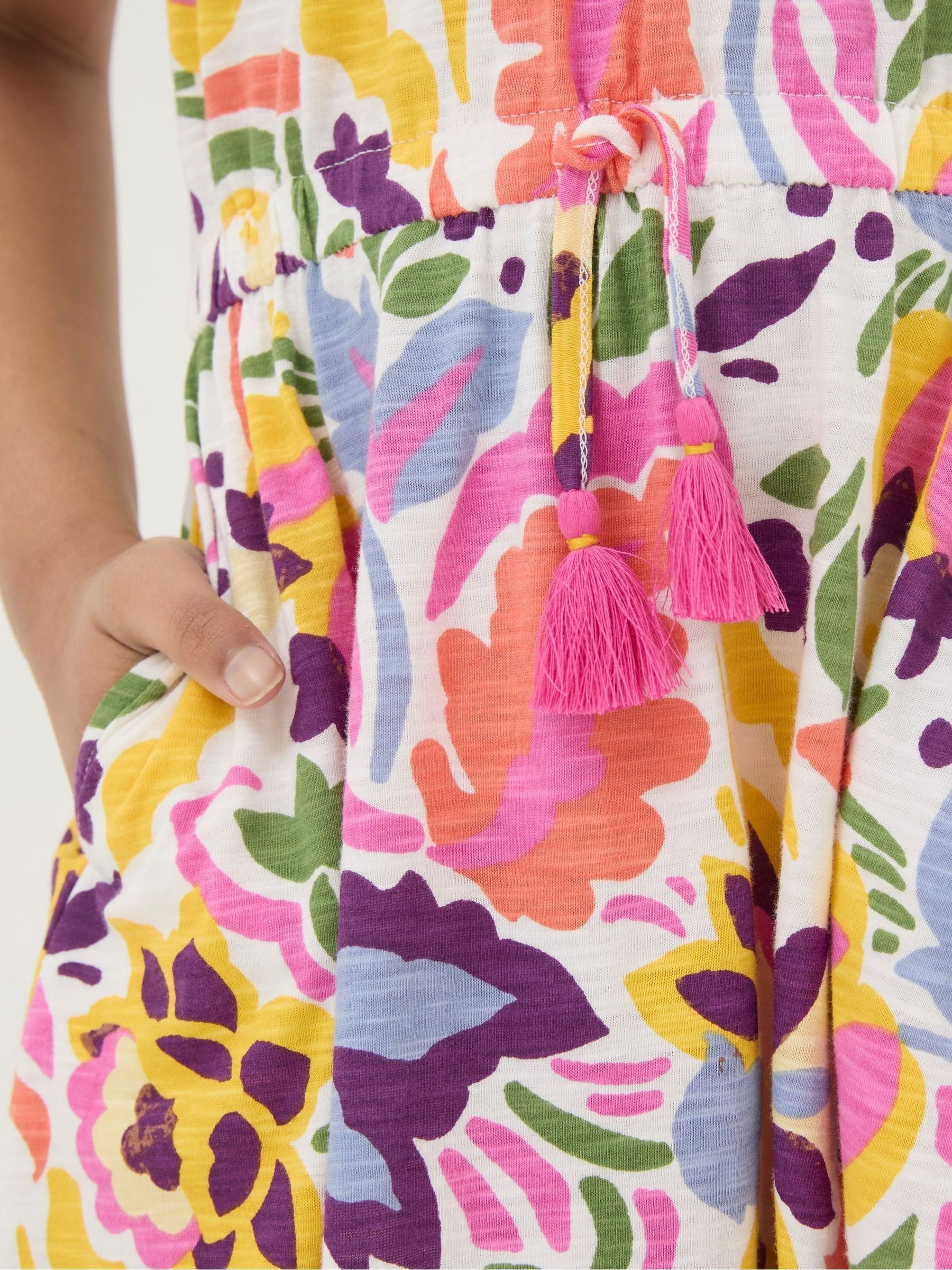 Pink Art Floral Jersey Printed Dress - Image 4 of 5