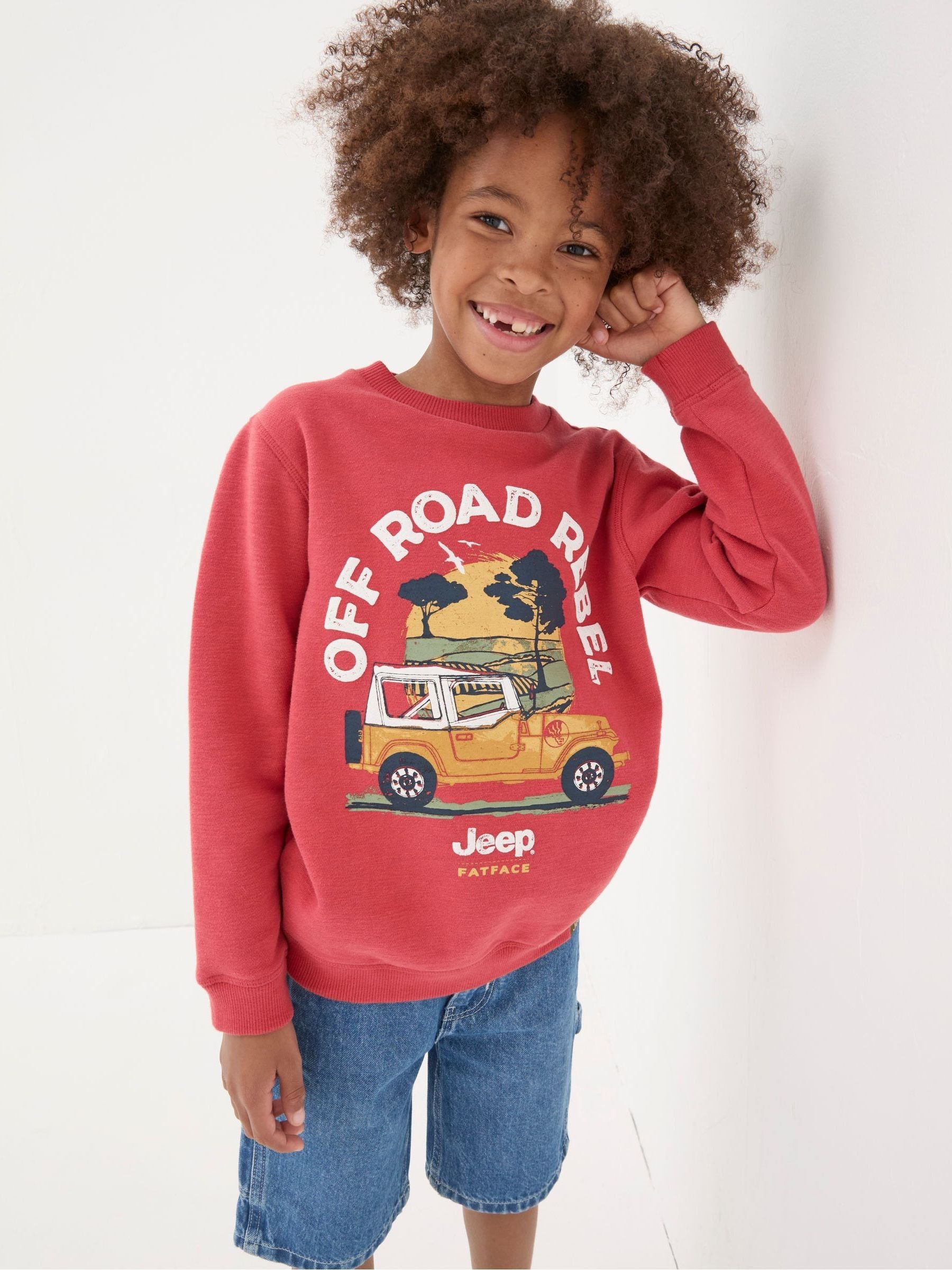 Red Jeep Crew Neck Sweatshirt - Image 1 of 4