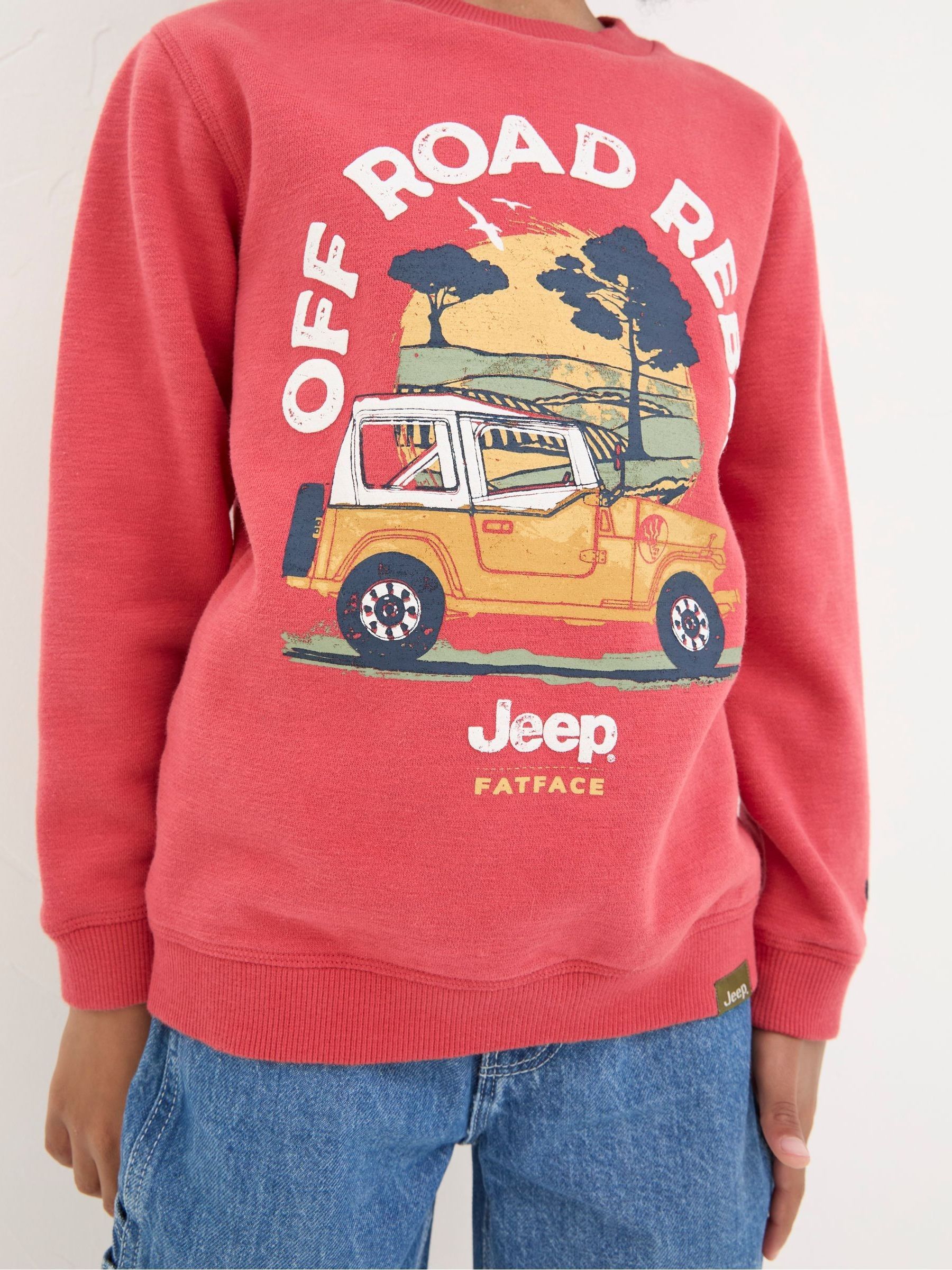 Red Jeep Crew Neck Sweatshirt - Image 3 of 4