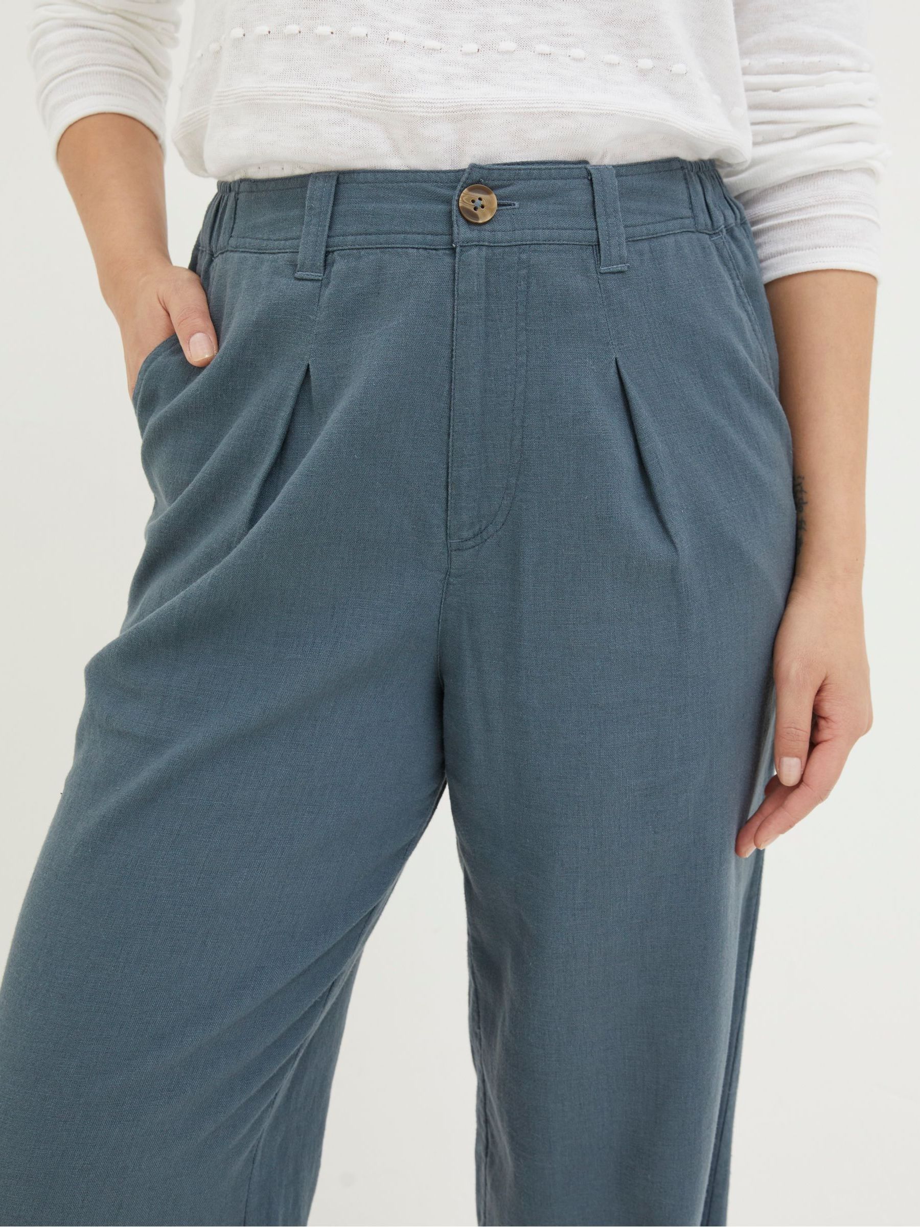Pendeen Blue Linen Blend Trousers - Image 4 of 5