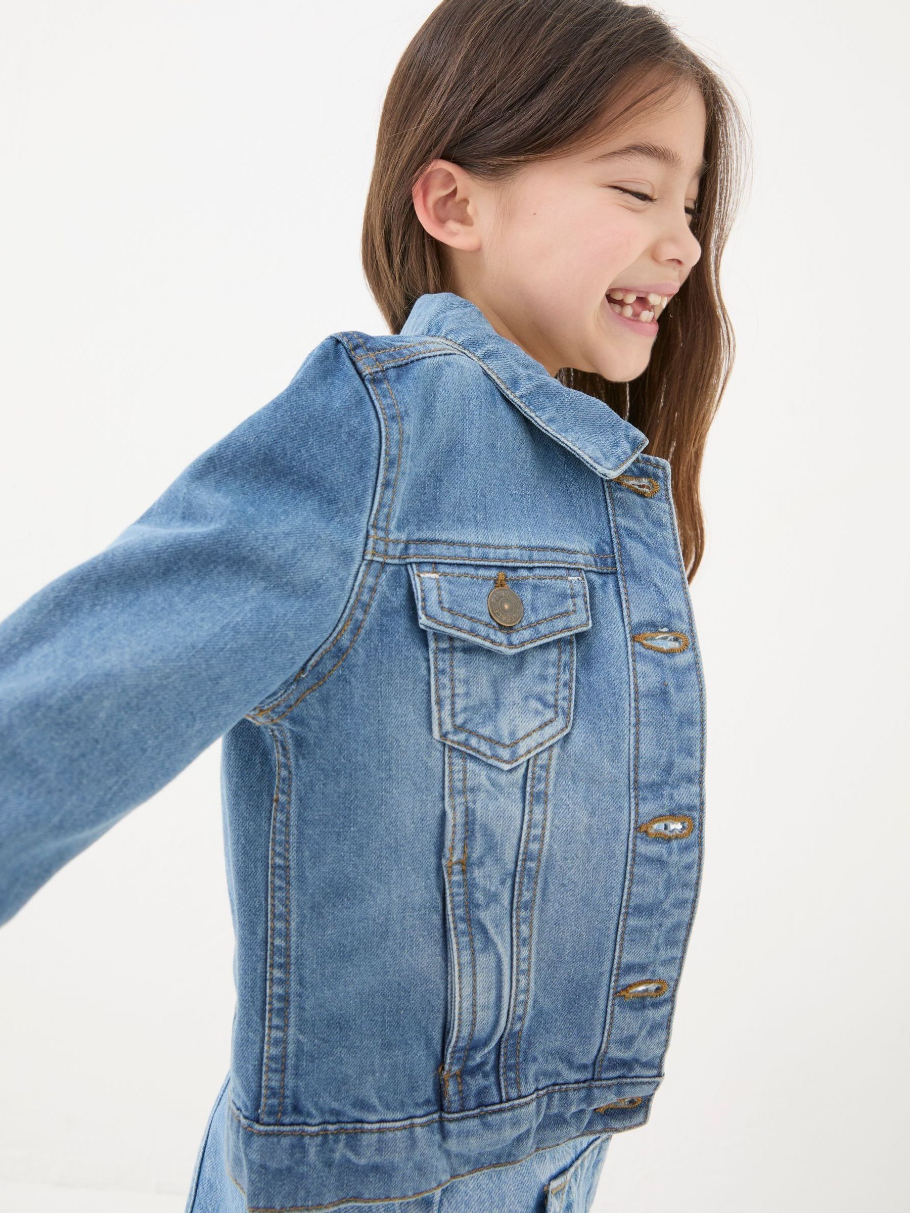 Light Blue Plain Denim Jacket - Image 4 of 6