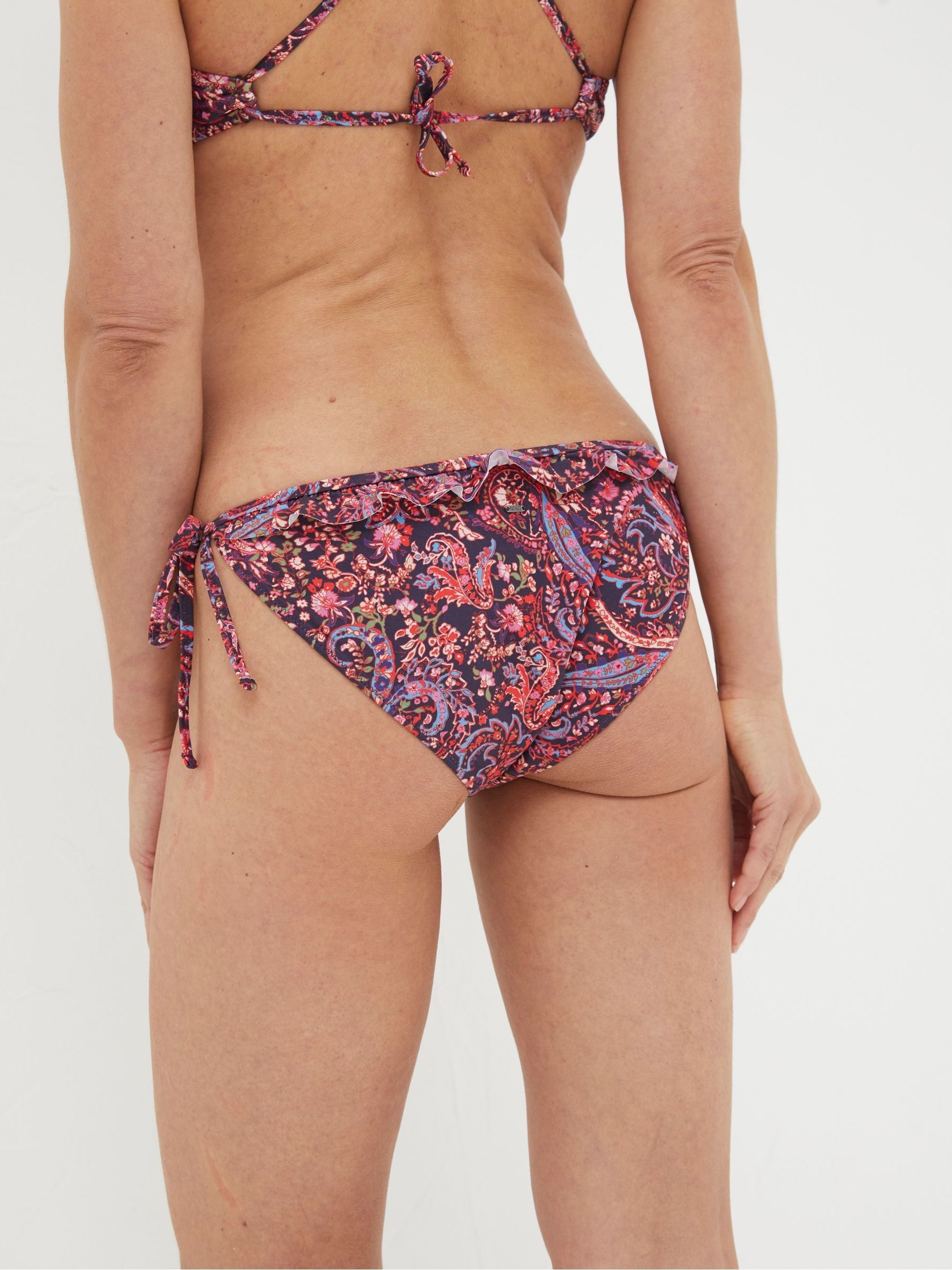 Fiona Purple Frill Paisley Tie Side Bikini Bottoms - Image 2 of 4