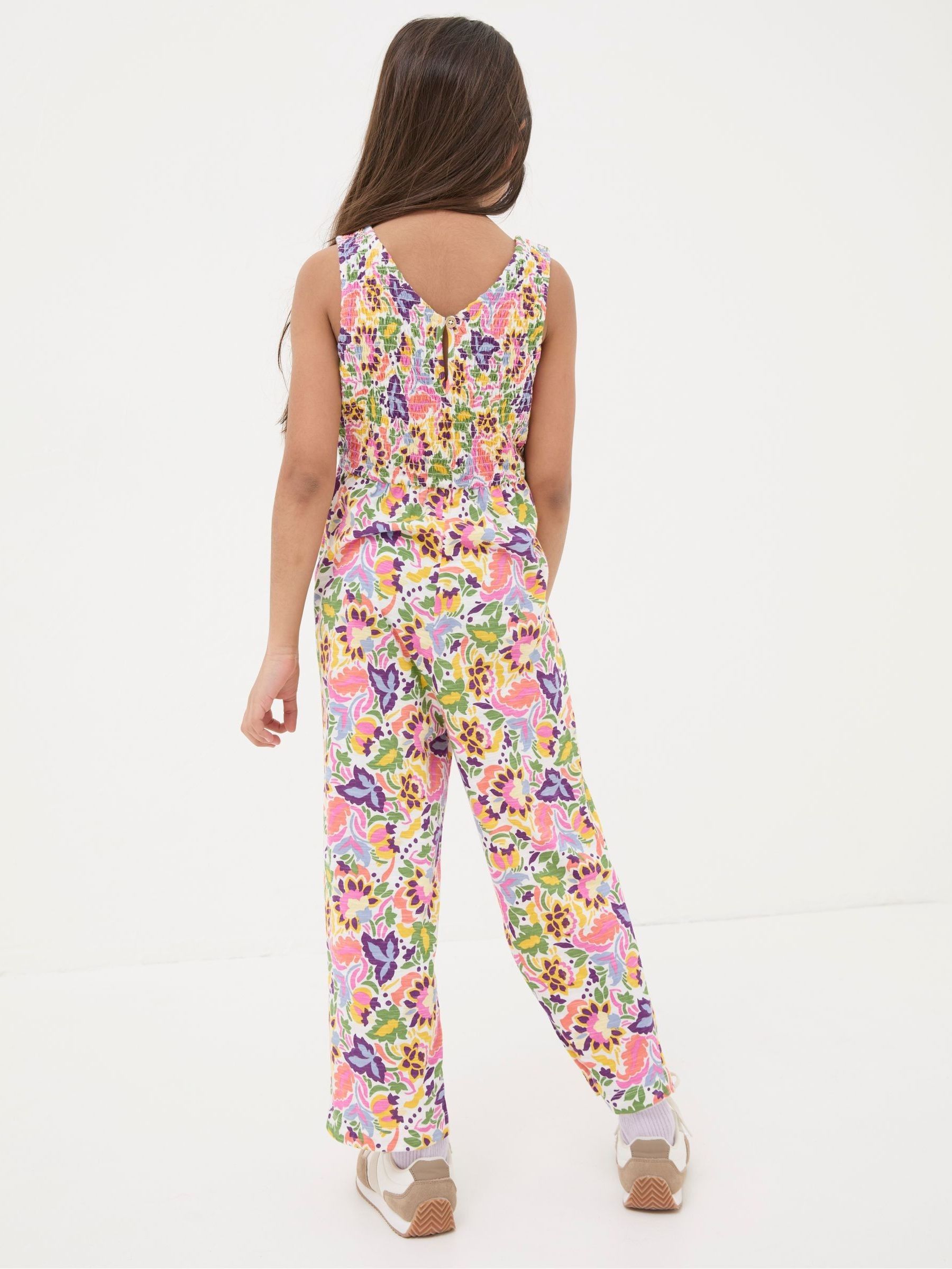 Pink Art Floral Jersey Printed Jumpsuit - Image 2 of 5