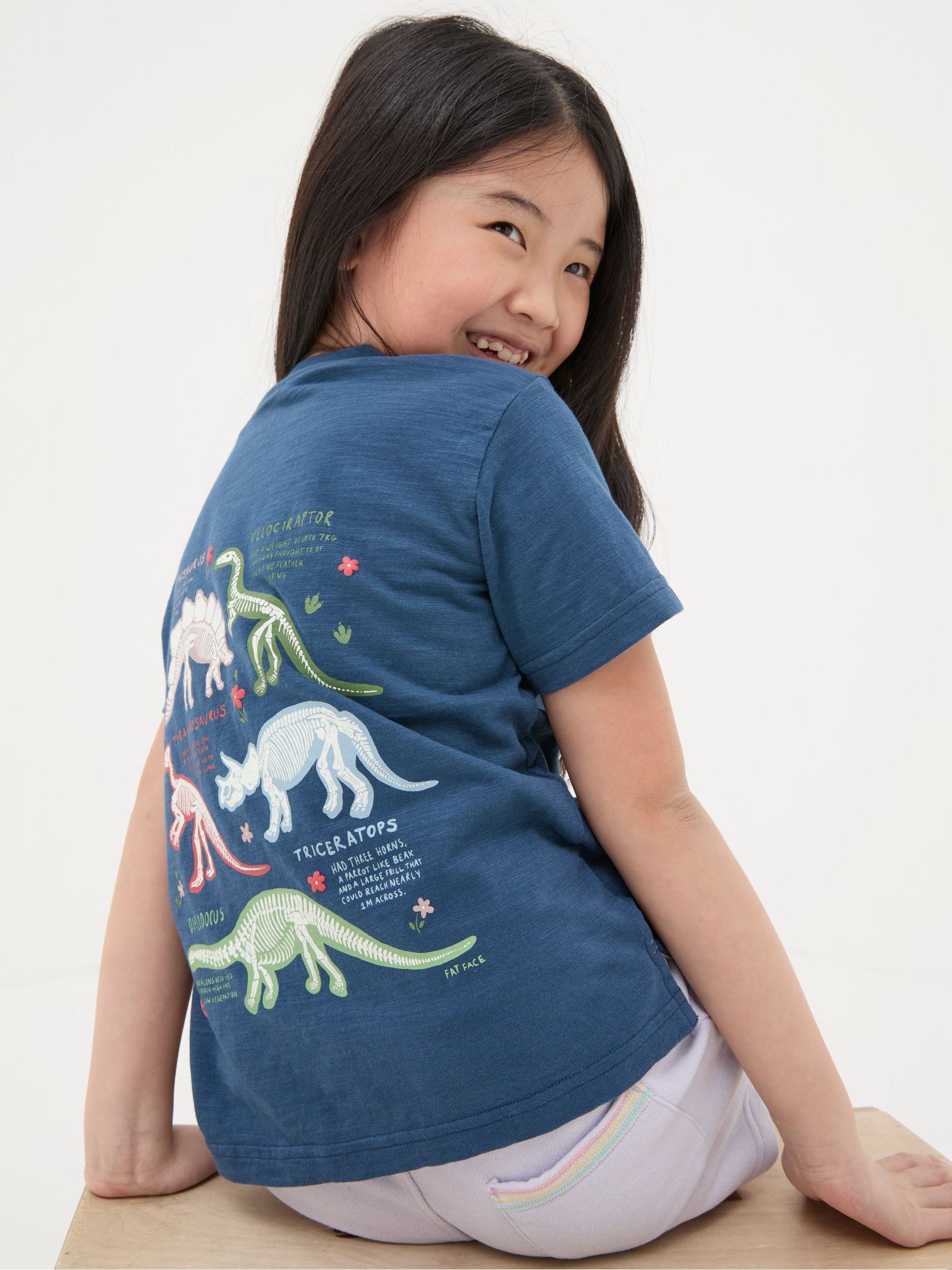 Blue Dinosaur Graphic T-Shirt - Image 2 of 5 Blue Dinosaur Graphic T-Shirt - Image 2 of 5