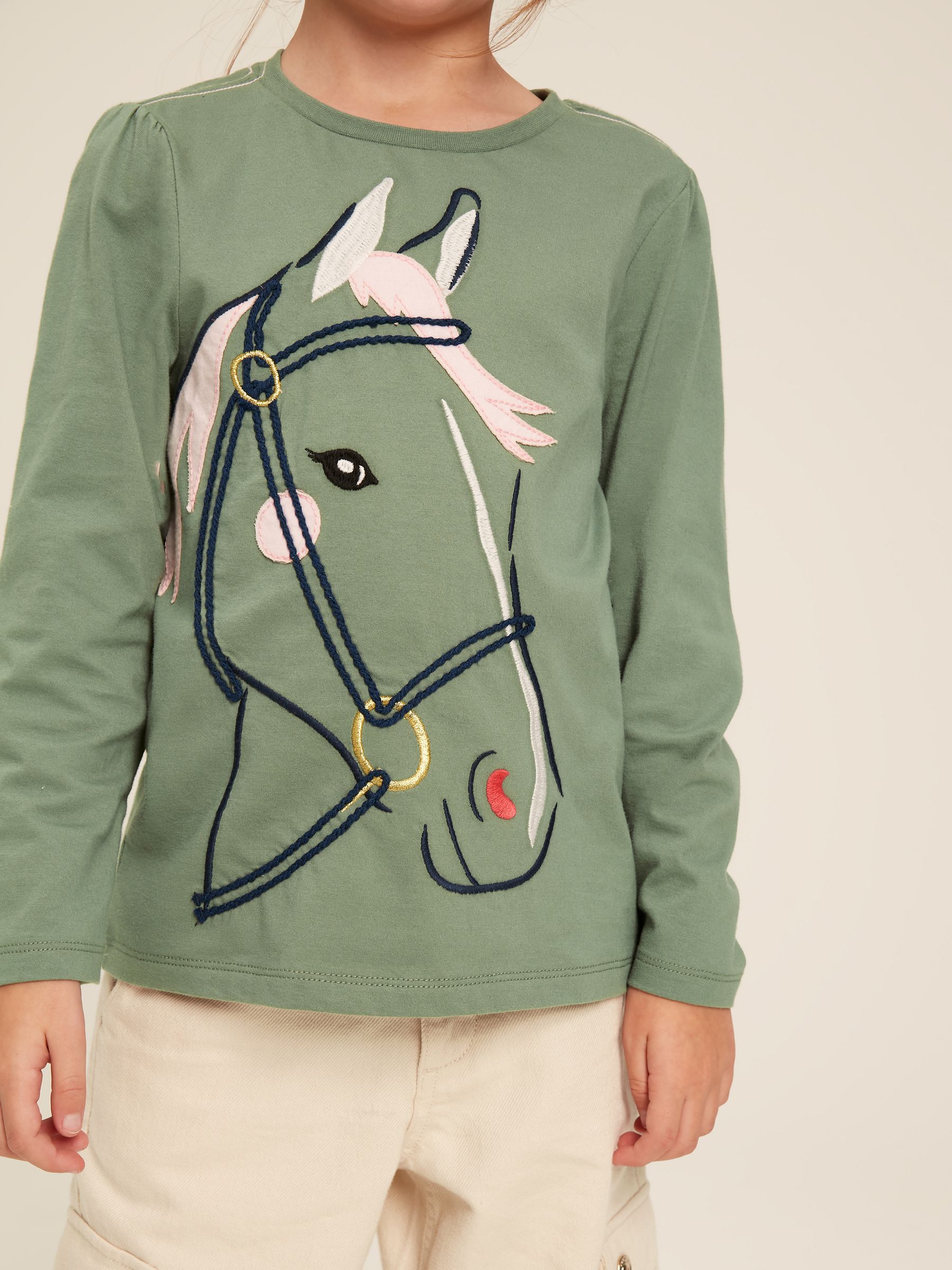 Ava Green Embroidered Horse Top - Image 1 of 11
