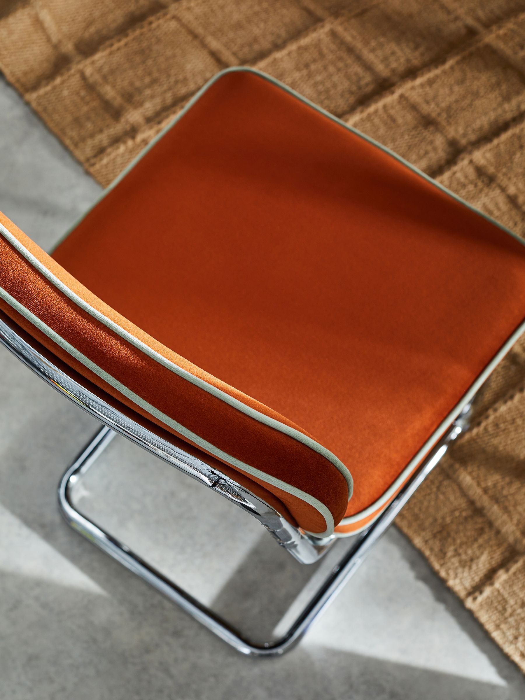Set of 2 Parker Dining Chairs in Cinnamon with Jade Green Piping - Image 3 of 4