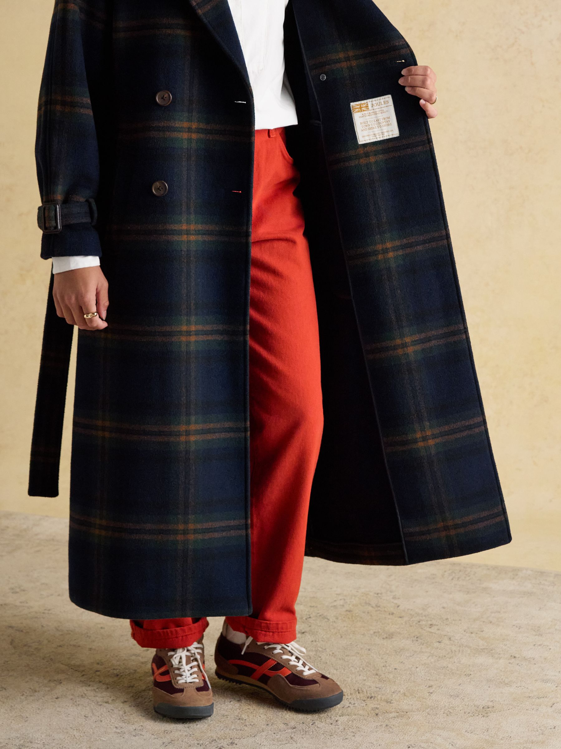 Amberley Navy Blue Longline Wool Blend Coat with Belt - Image 10 of 12