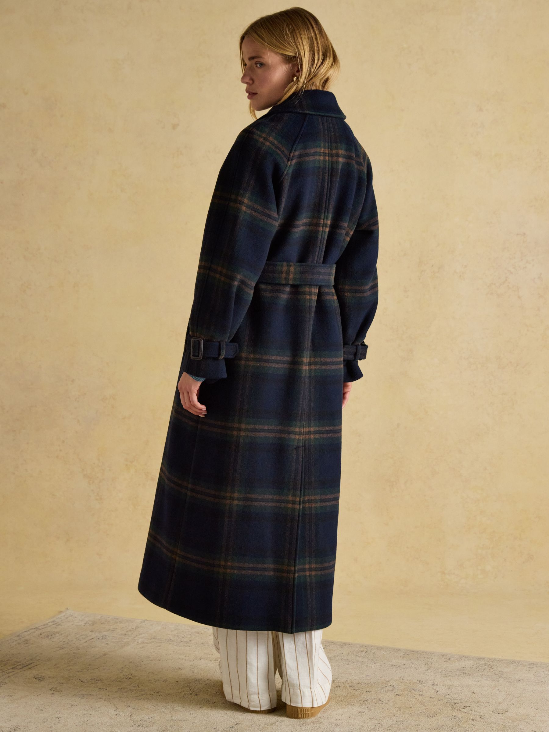 Amberley Navy Longline Wool Blend Coat with Belt - Image 2 of 7