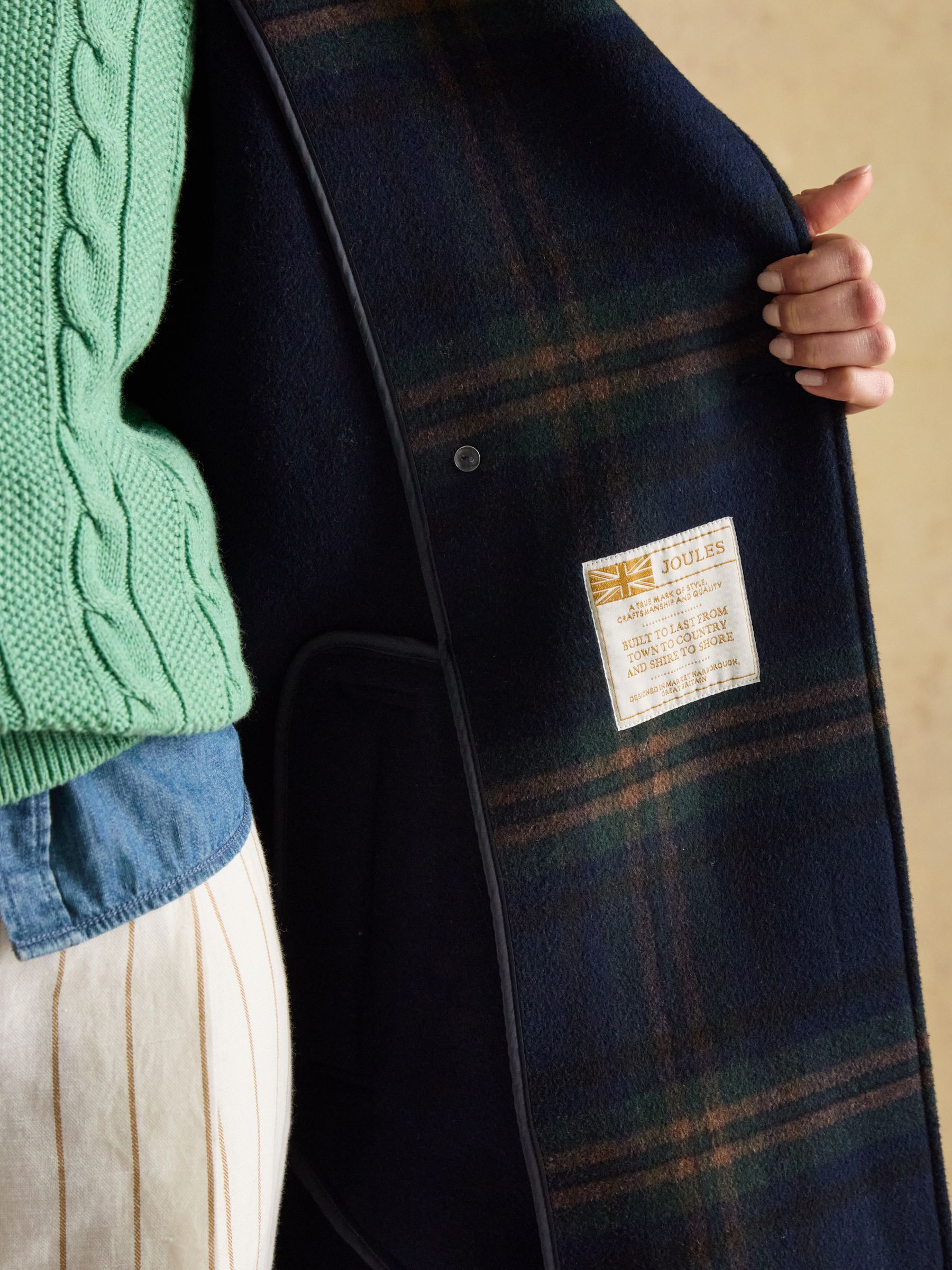 Amberley Navy Longline Wool Blend Coat with Belt - Image 4 of 7