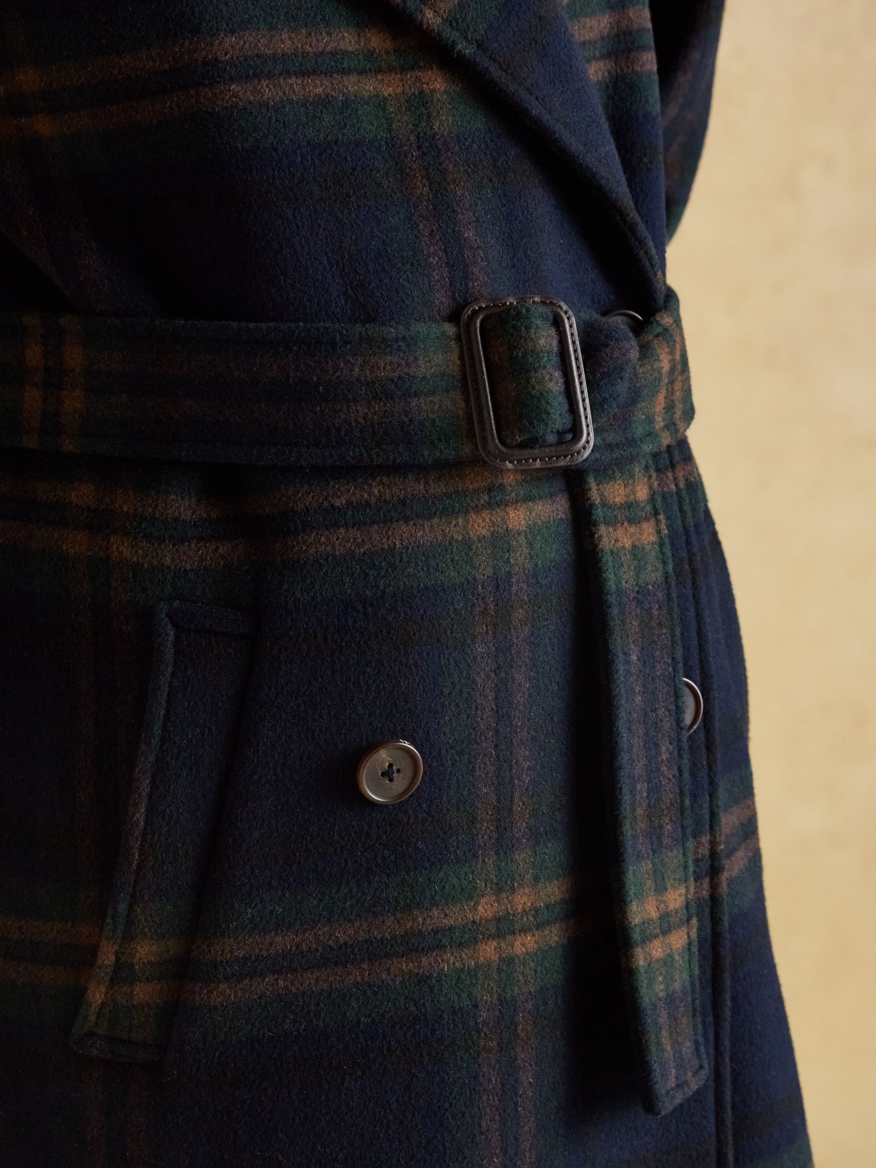 Amberley Navy Longline Wool Blend Coat with Belt - Image 5 of 7