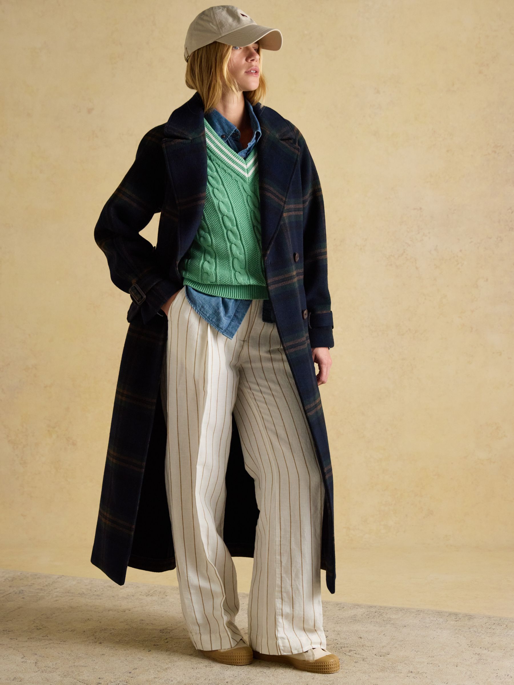 Amberley Navy Longline Wool Blend Coat with Belt - Image 6 of 7